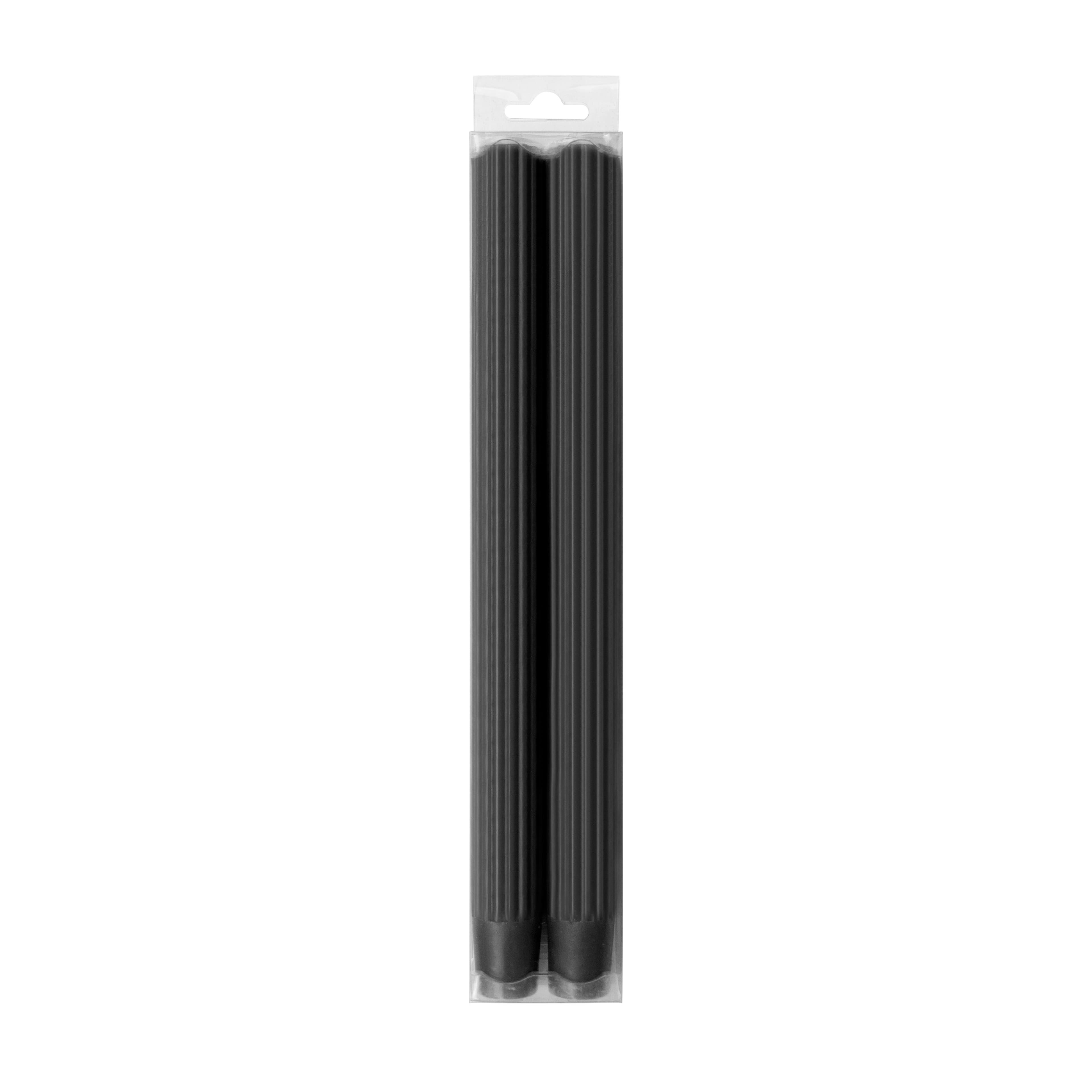 10&#x22; Black Flute Taper Candles, 2ct. by Ashland&#xAE;