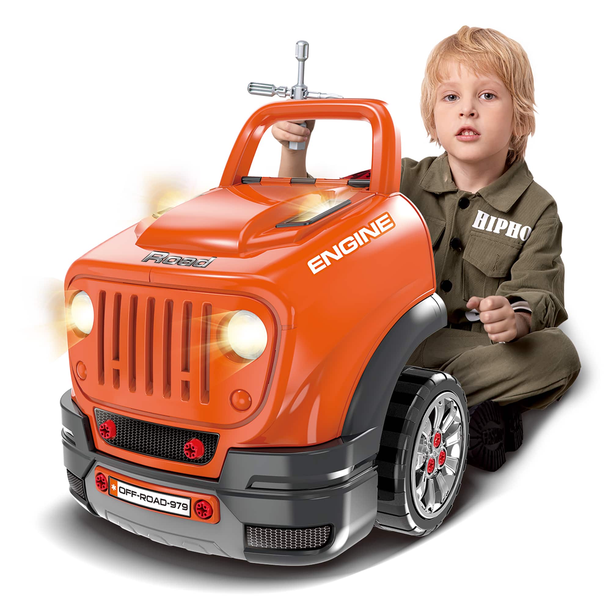 The Bubble Factory Orange ATV Car Mechanic Engine Workshop