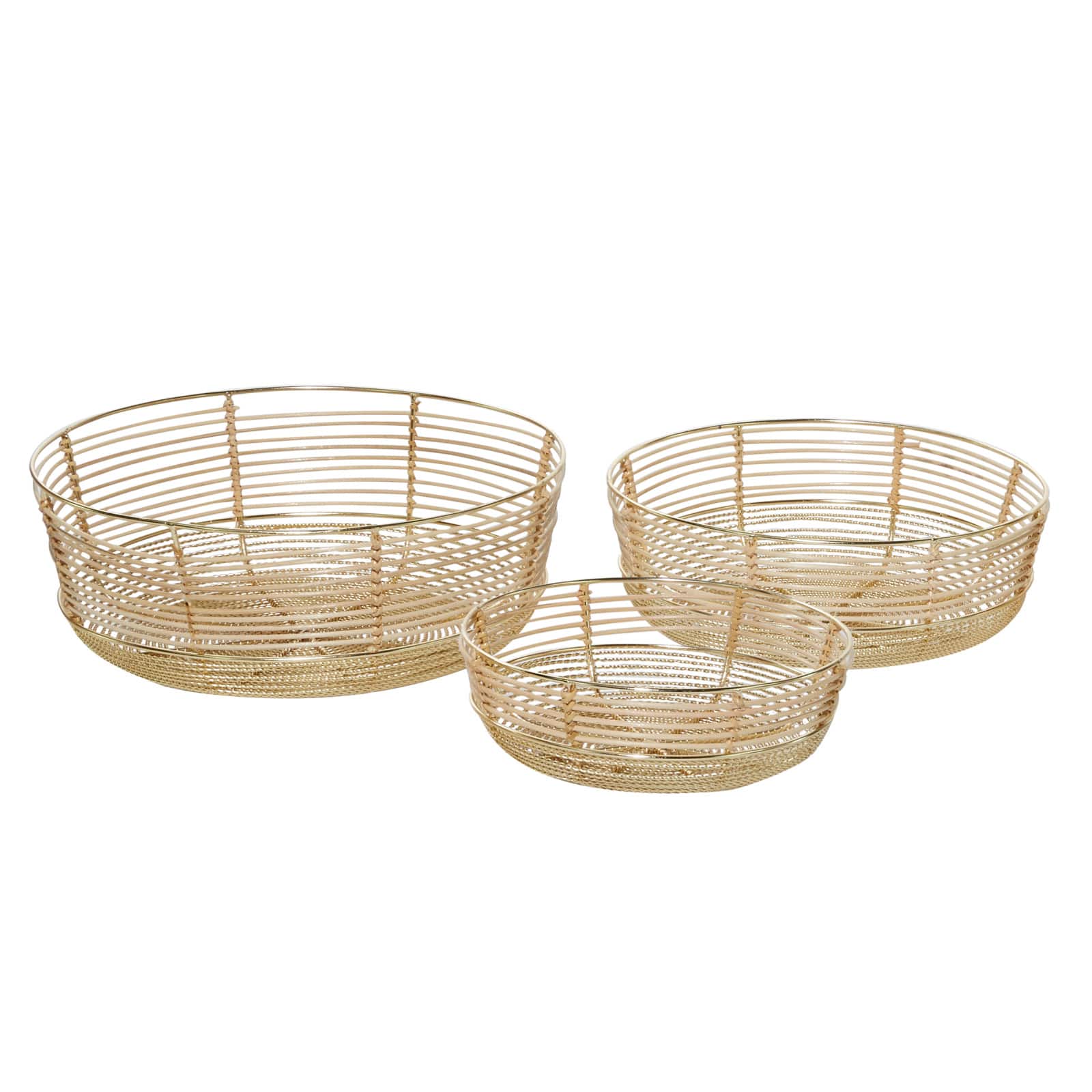 Gold Wire Contemporary Decorative Bowl Set