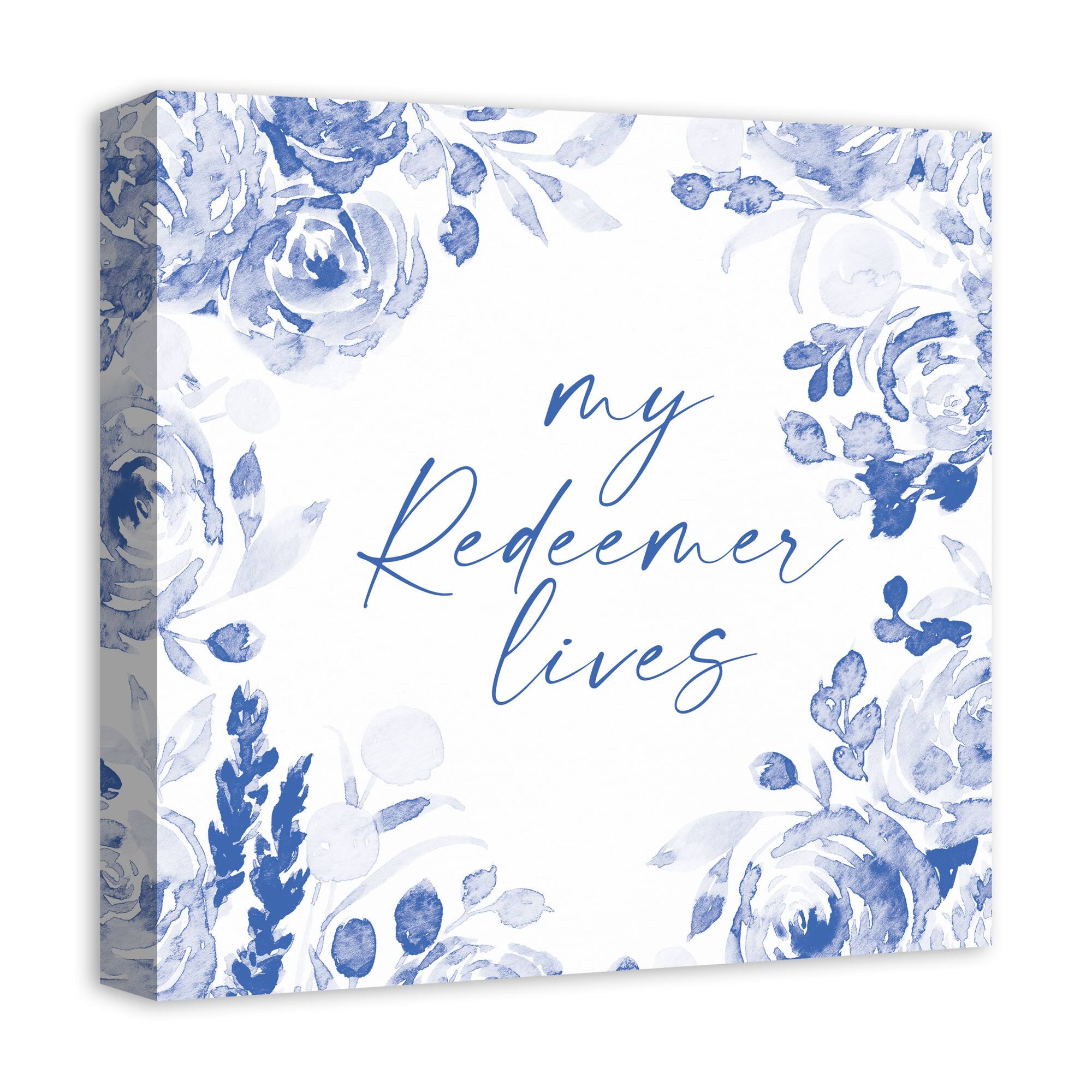 My Redeemer Lives Florals 16" x 16" Canvas Wall Art