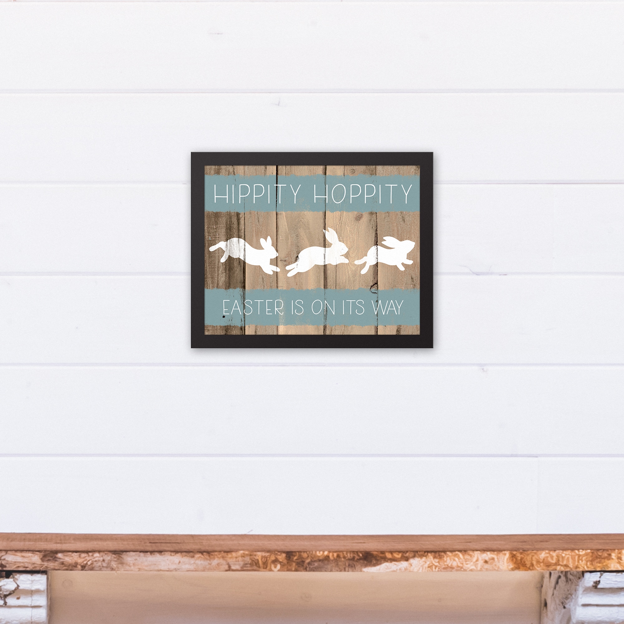 Hippity Hoppity Bunnies 11" x 14" Black Floating Framed Canvas