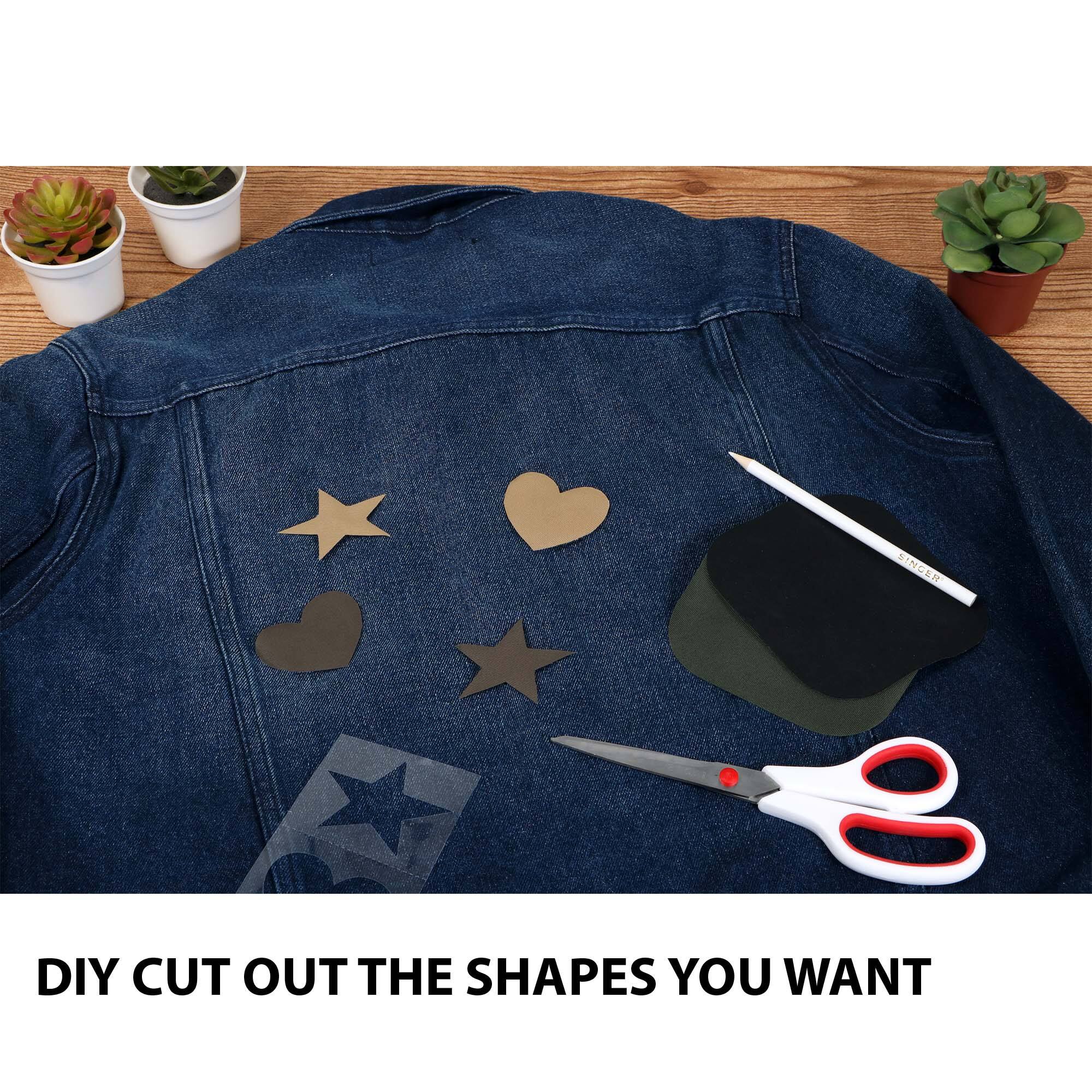 SINGER® Animal Print & Khaki DIY Iron-On Fabric Patch Kit with 2 Bonus Stencils