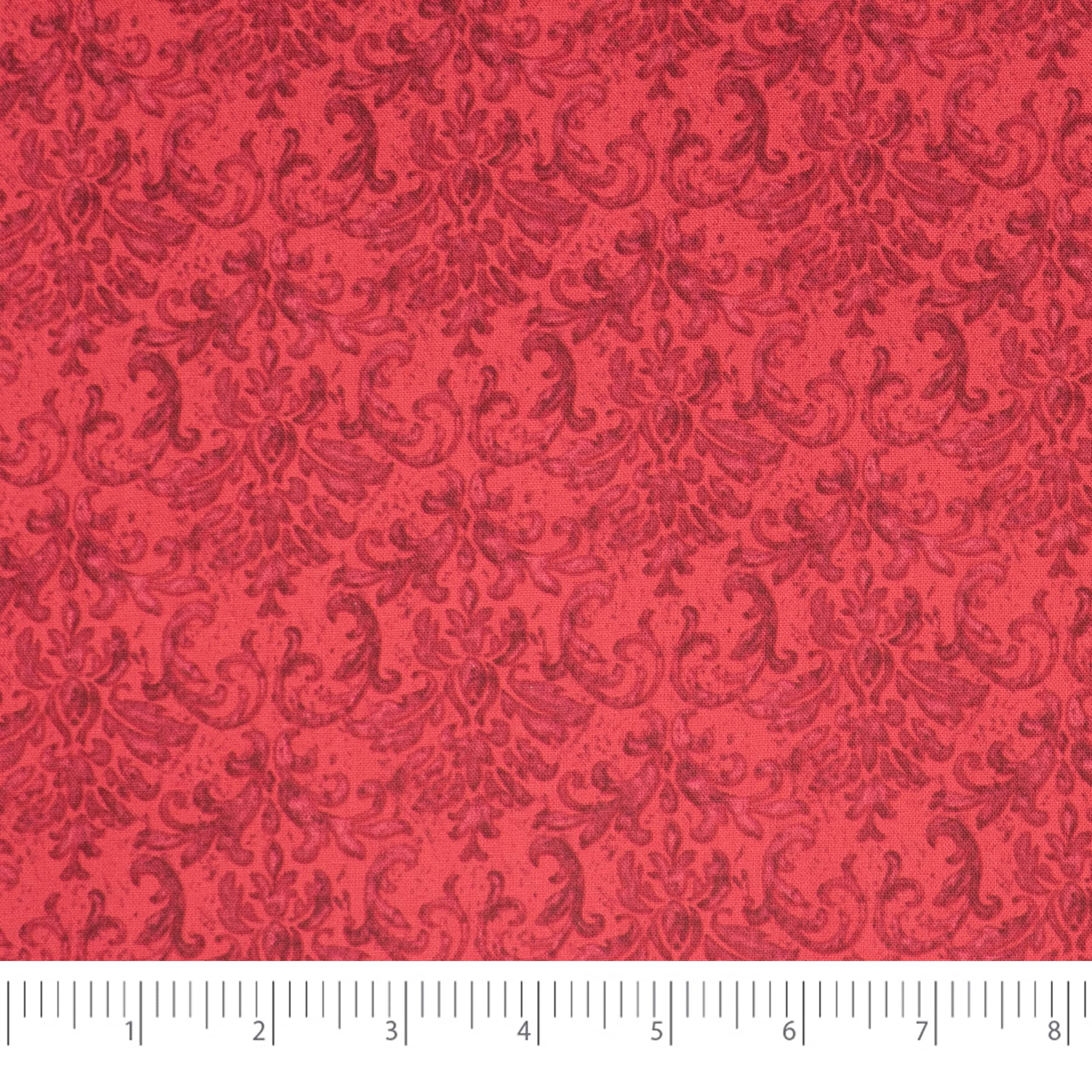 SINGER Christmas Holiday Red Damask Cotton Fabric