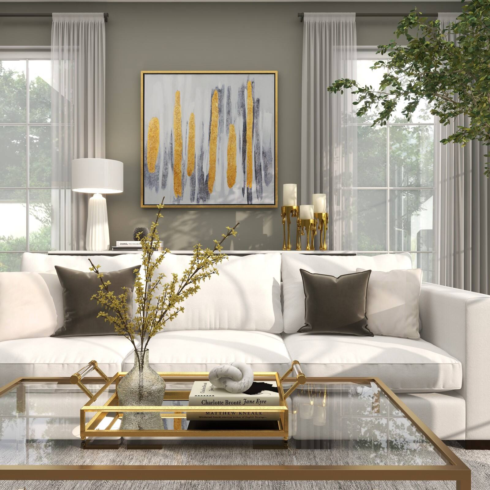 CosmoLiving by Cosmopolitan Gold Aluminum Pillar Candle Holder with Dripping Melting Designed Legs Set