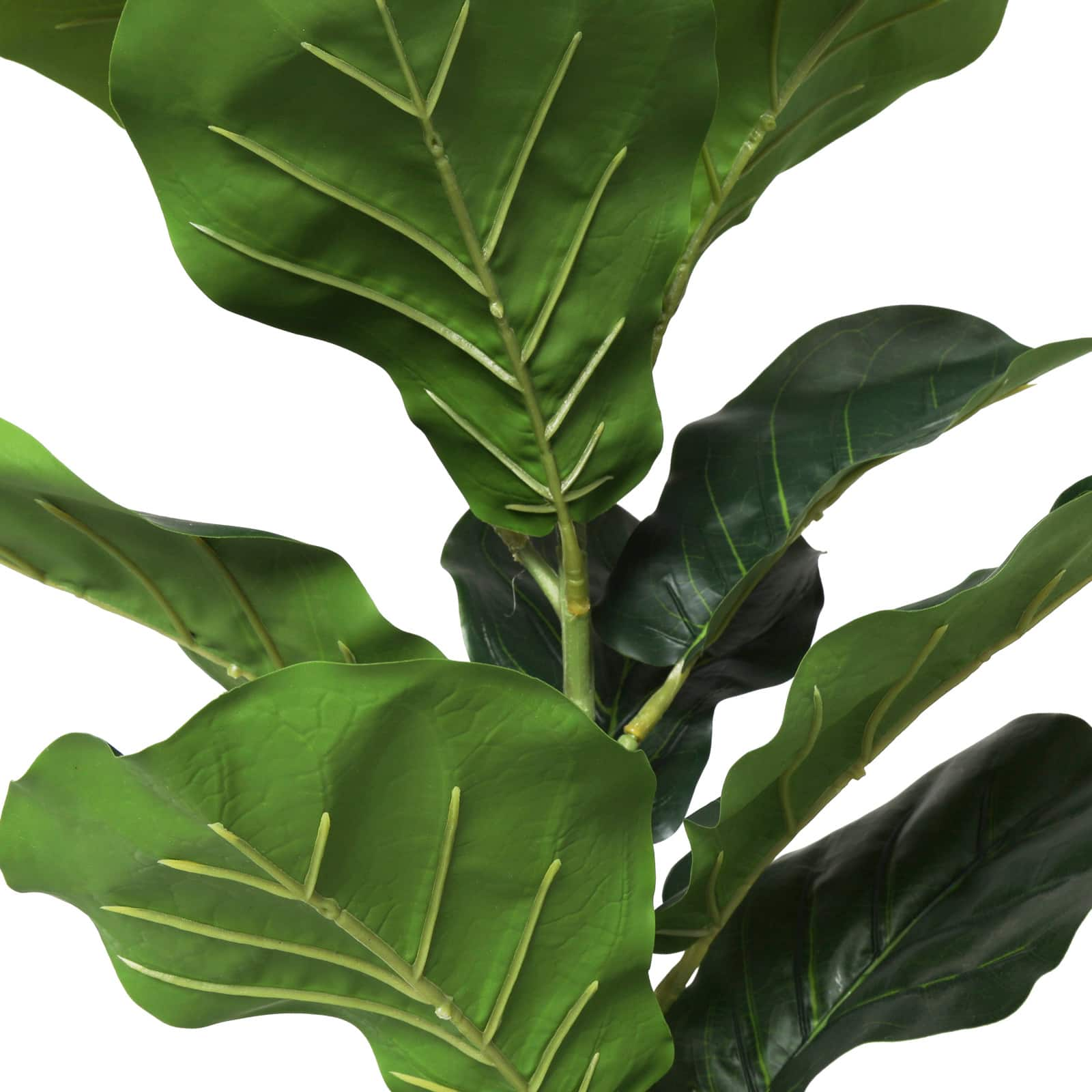 21&#x22; Fiddle Leaf Artificial Plant with Black Pot