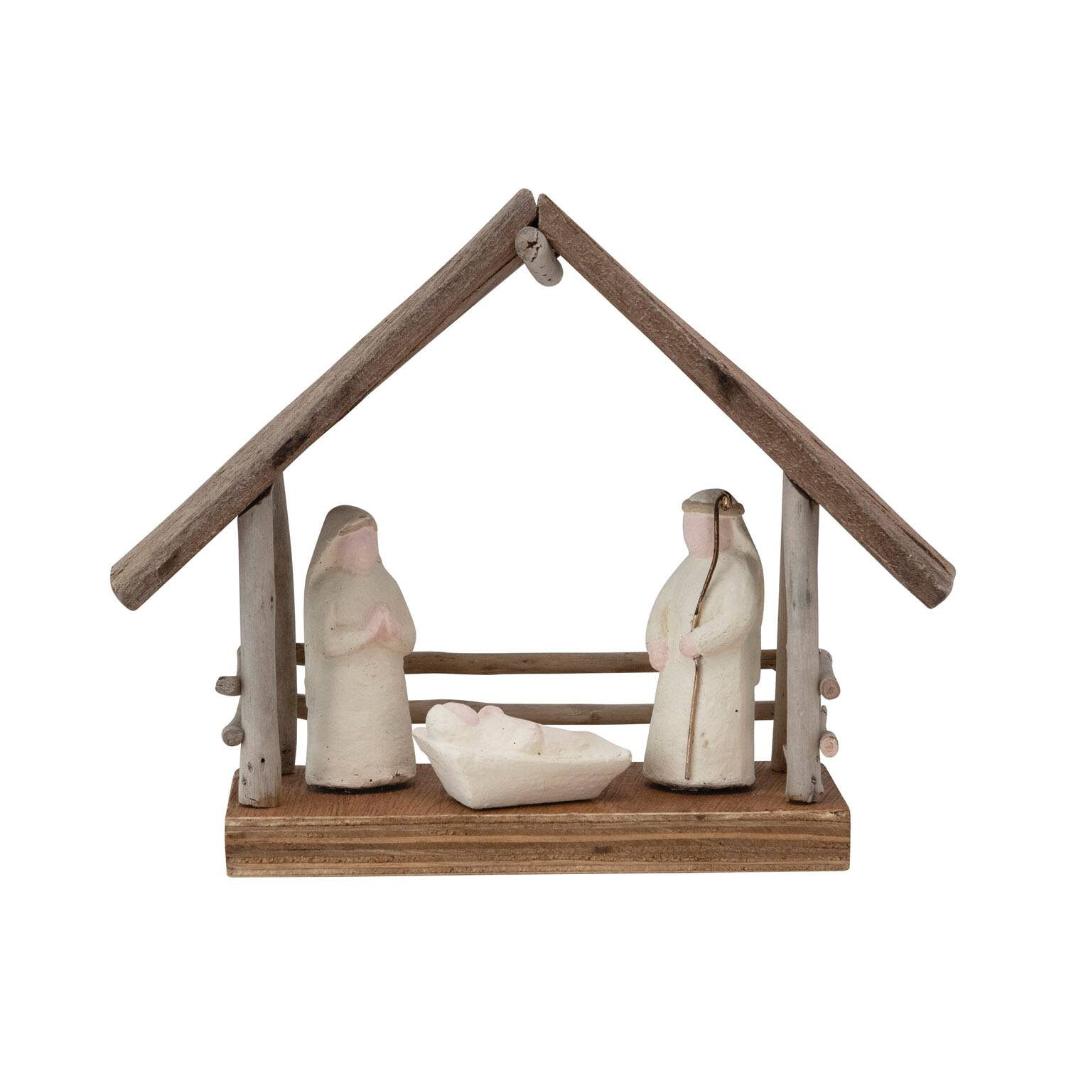 Hello Honey® 8.5" Natural Brown Handmade Nativity Decoration