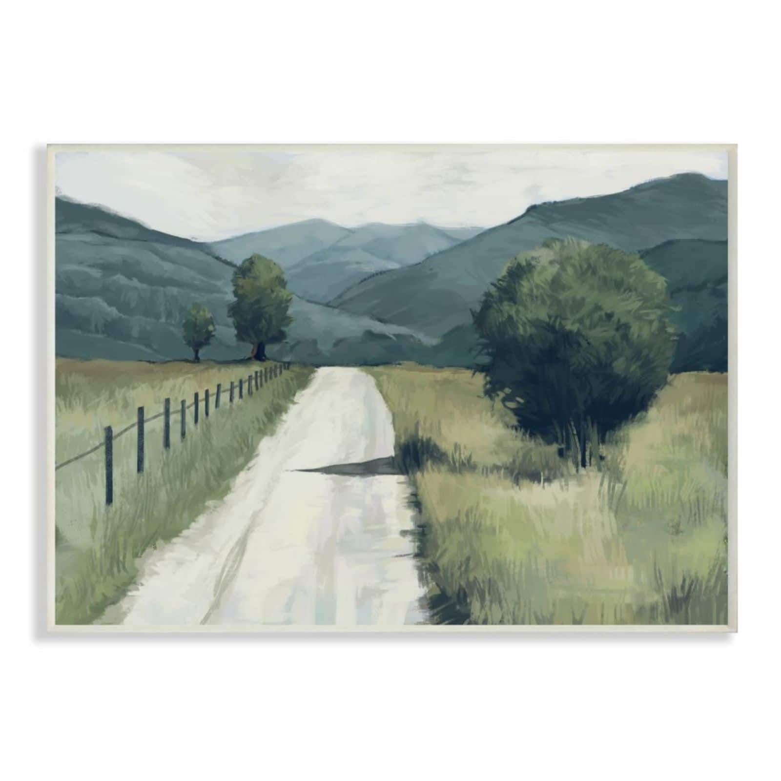 Stupell Industries Green & Blue Farmland Fields Landscape Painting Design Wall Plaque