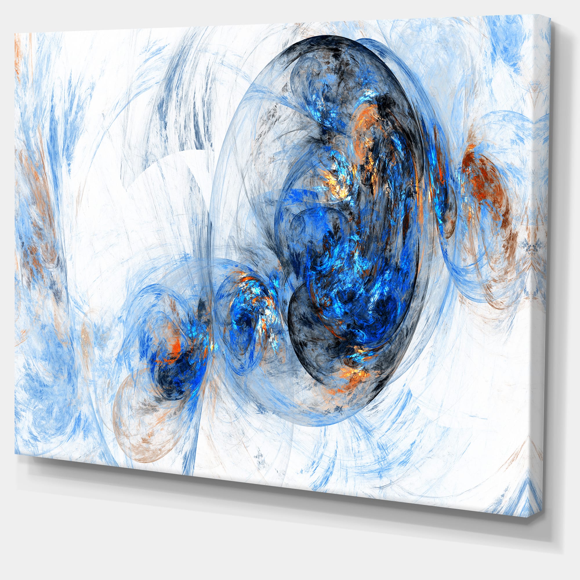 Designart - Colored Smoke Dark Blue - Abstract Canvas art print