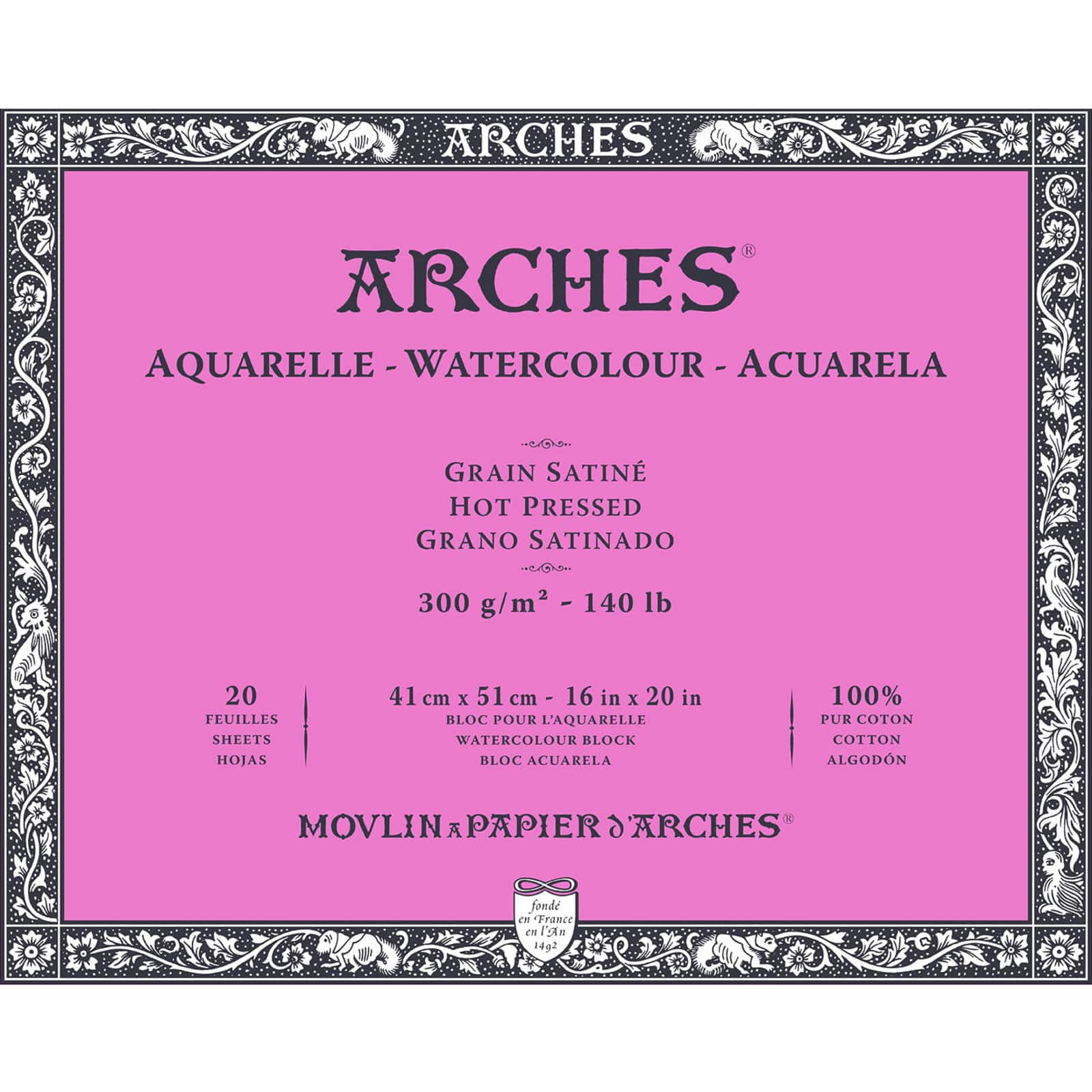 Arches Watercolor Blocks, Hot-Pressed, 8 x 10 - 3700417116031