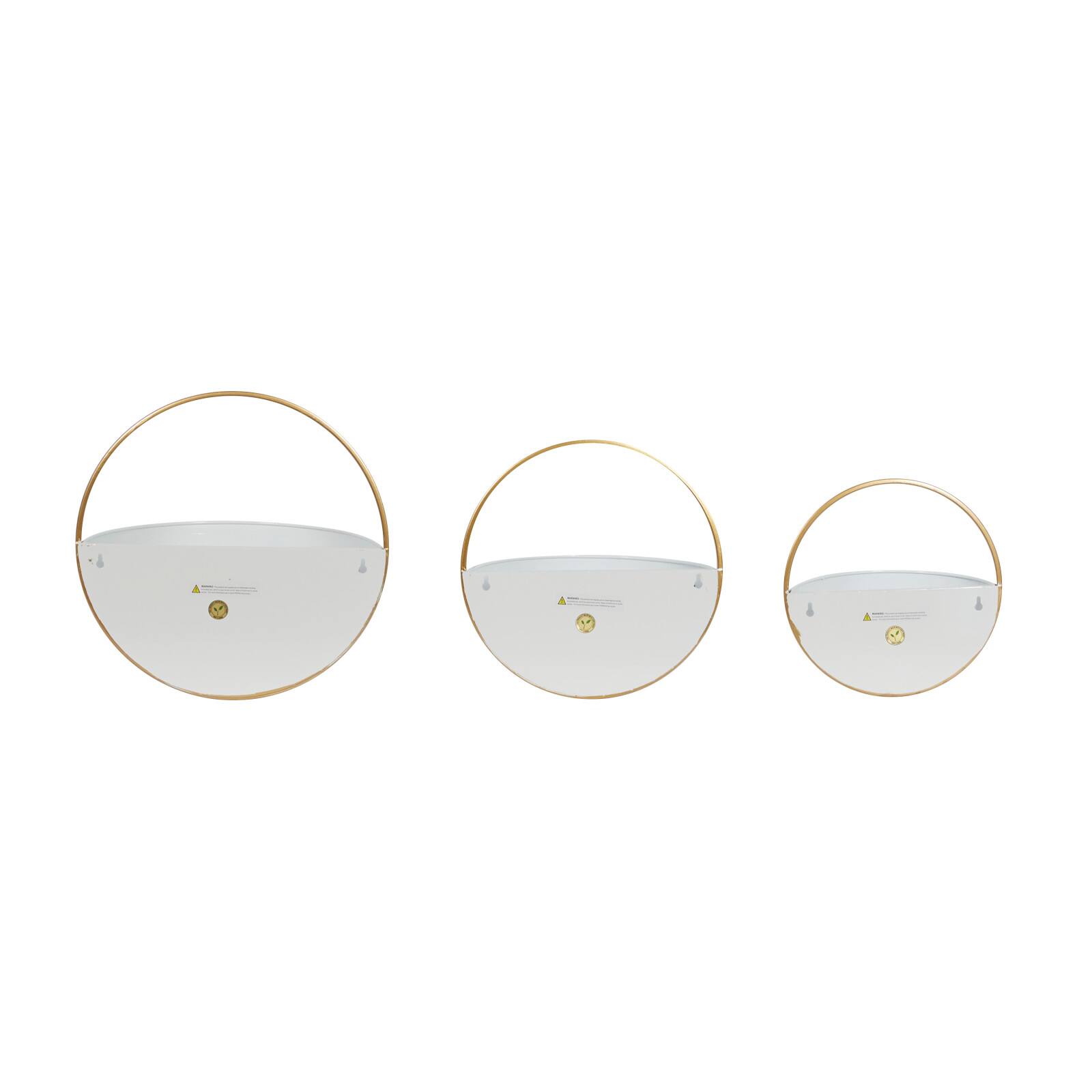Gold & White Metal Contemporary Wall Planter Set