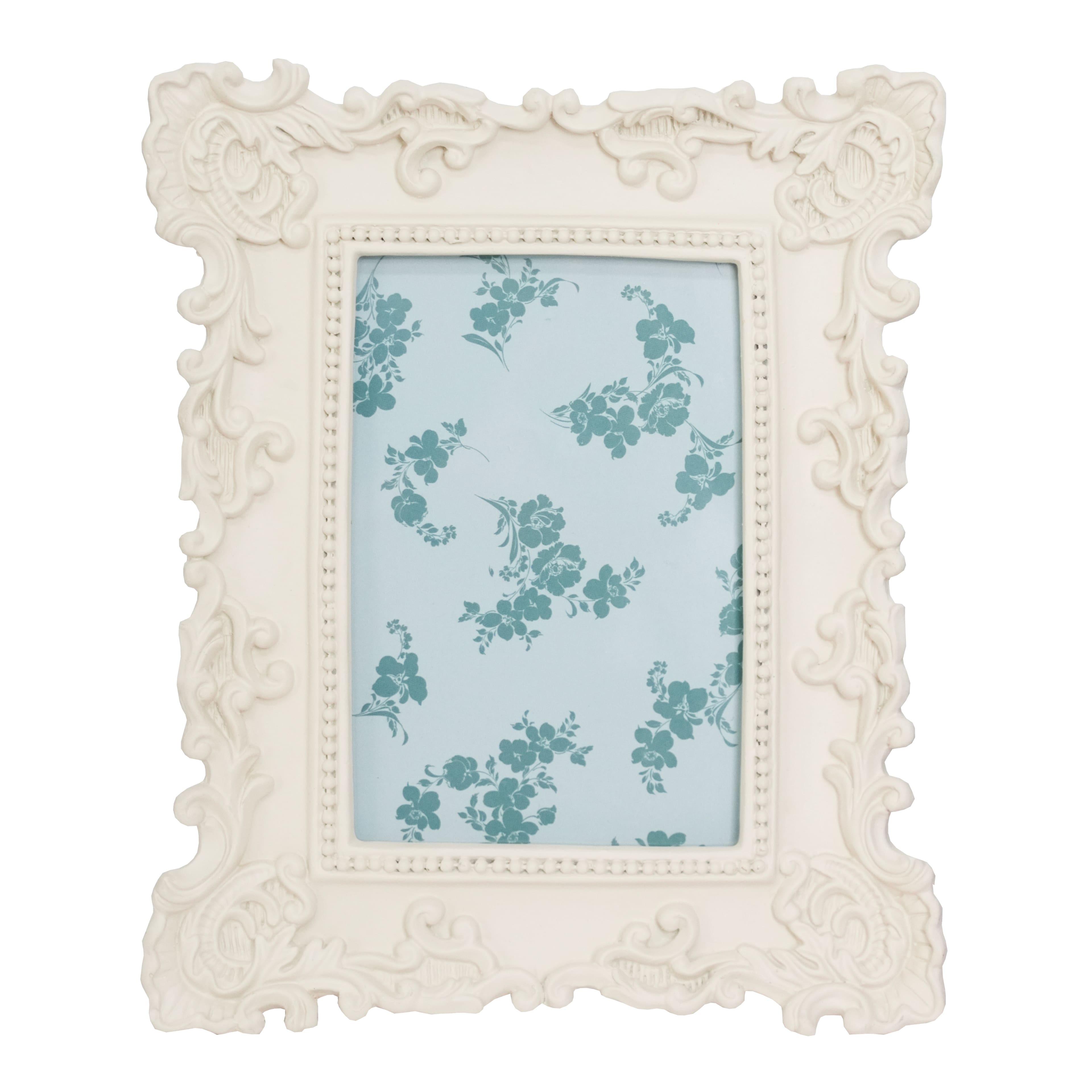 Just Jane 4" x 6" White Scroll Frame by Studio Décor®