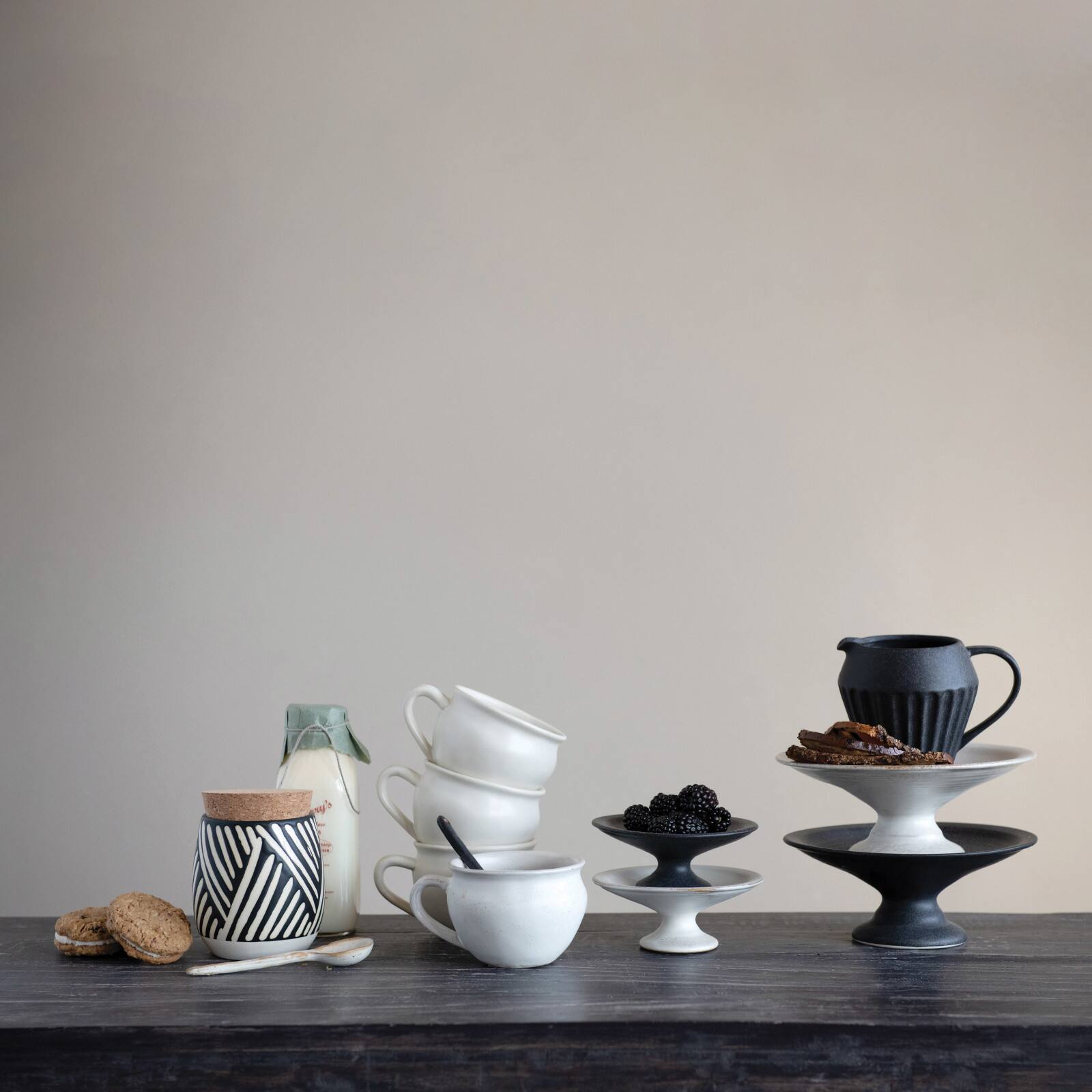 Hello Honey® 14oz. Matte Black Glazed Stoneware Creamer