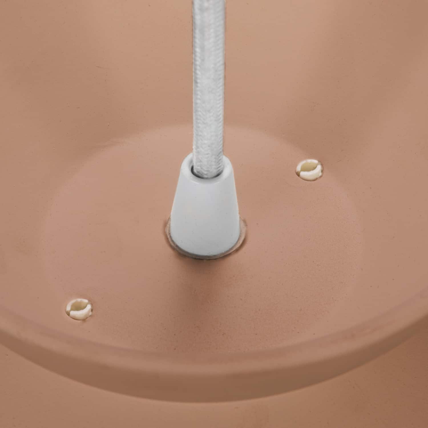 Hello Honey&#xAE; Sienna Matte Terra Cotta Boho Ceramic Ceiling Light with White Fabric Cord