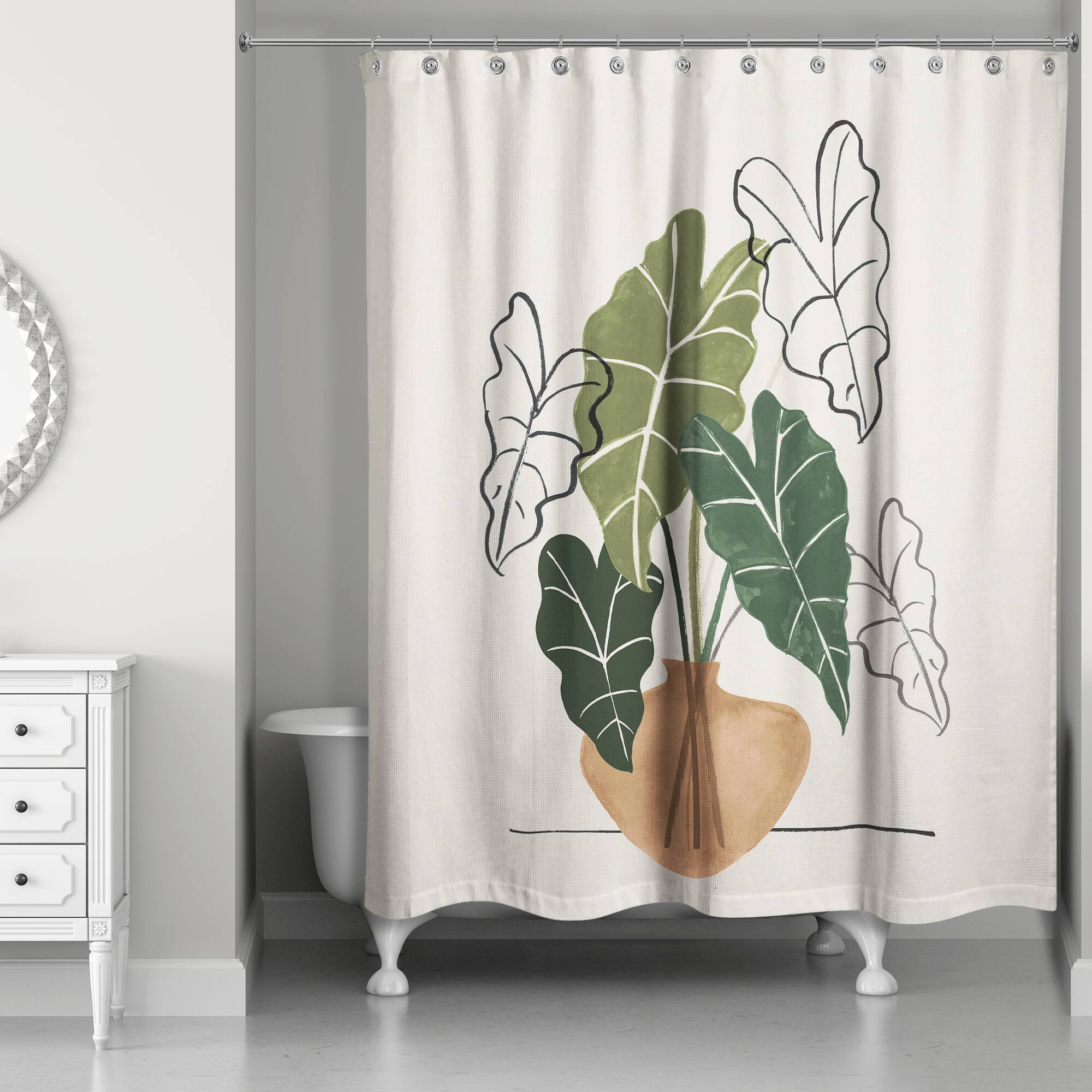 Boho Plant Still Life 71&#x22; x 74&#x22; Shower Curtain