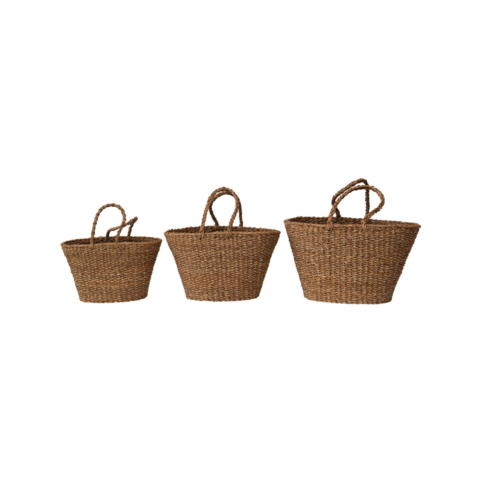 Hello Honey® Hand-Woven Seagrass Totes with Handles Set