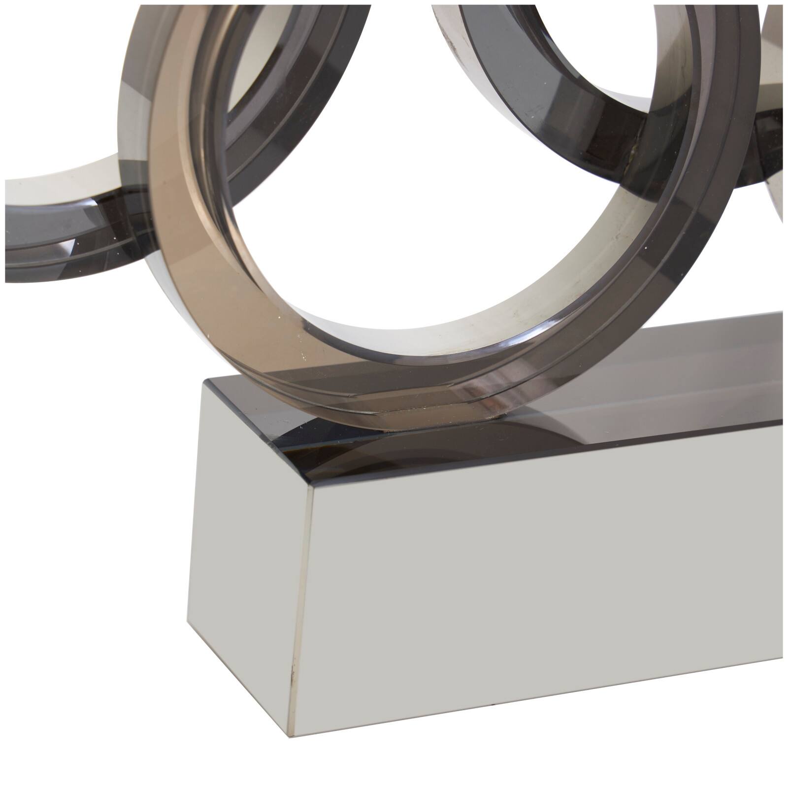 15" Black Crystal Geometric Sculpture