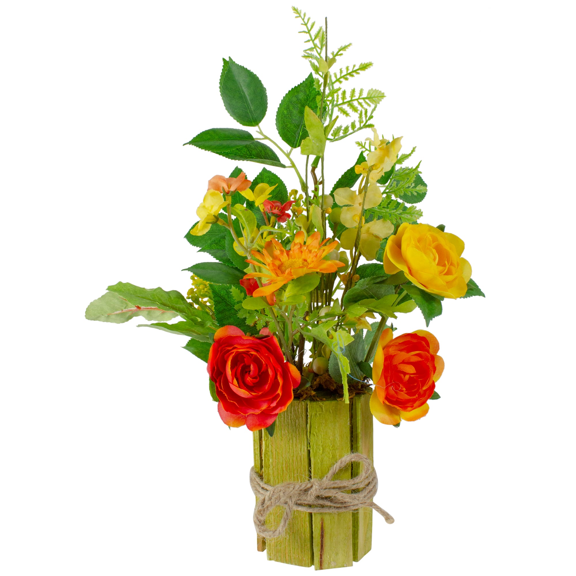 13" Potted Ranunculus & Rose Floral Spring Arrangement