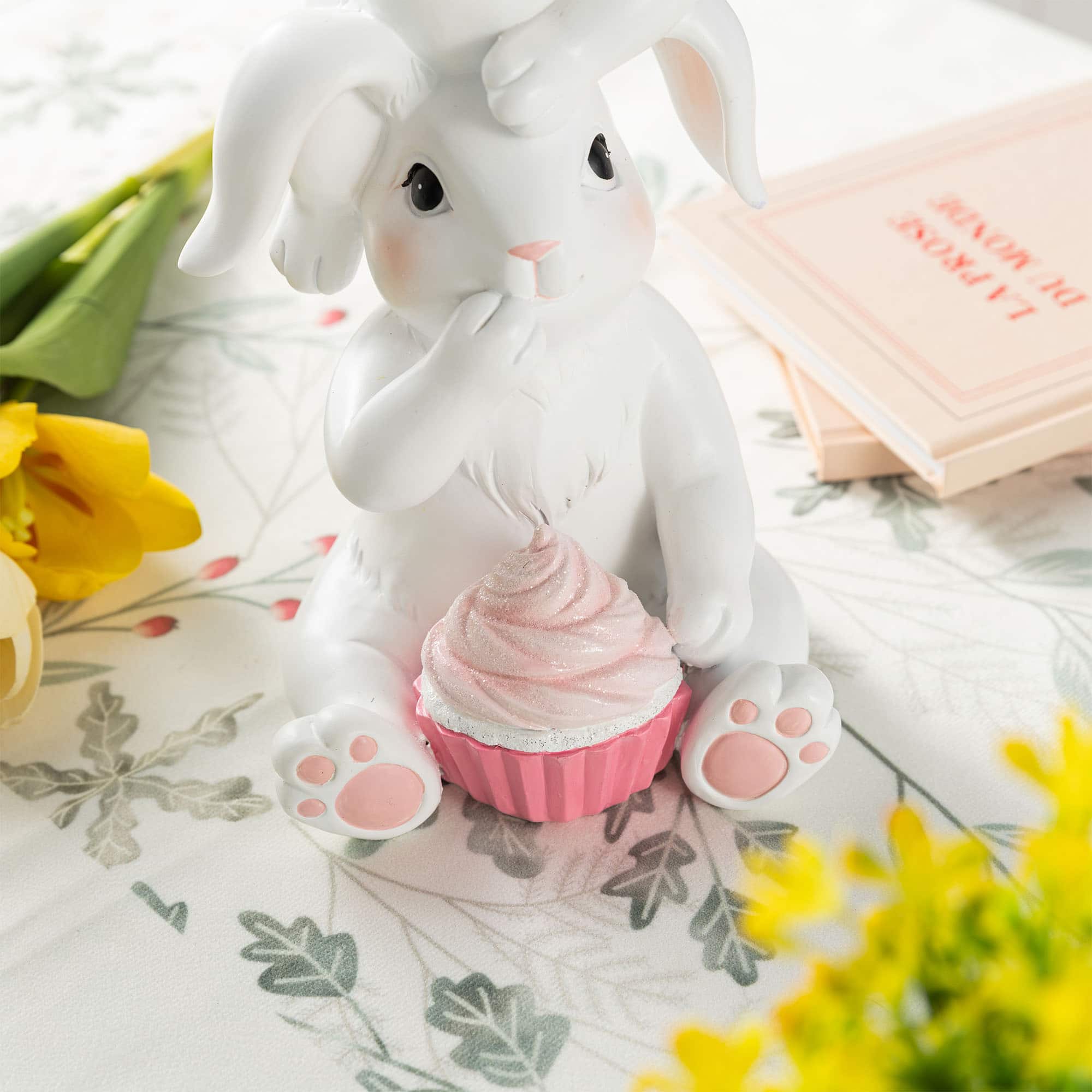 Glitzhome® 17.5" Easter Resin Stacked Bunny with Macaron Table Decor