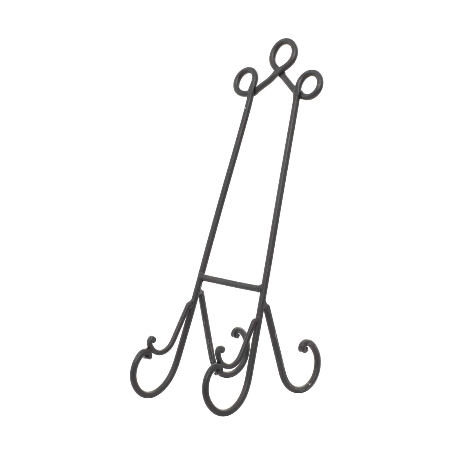 Traditional Scrolling Black Metal Easel, 19" x 6" x 9"