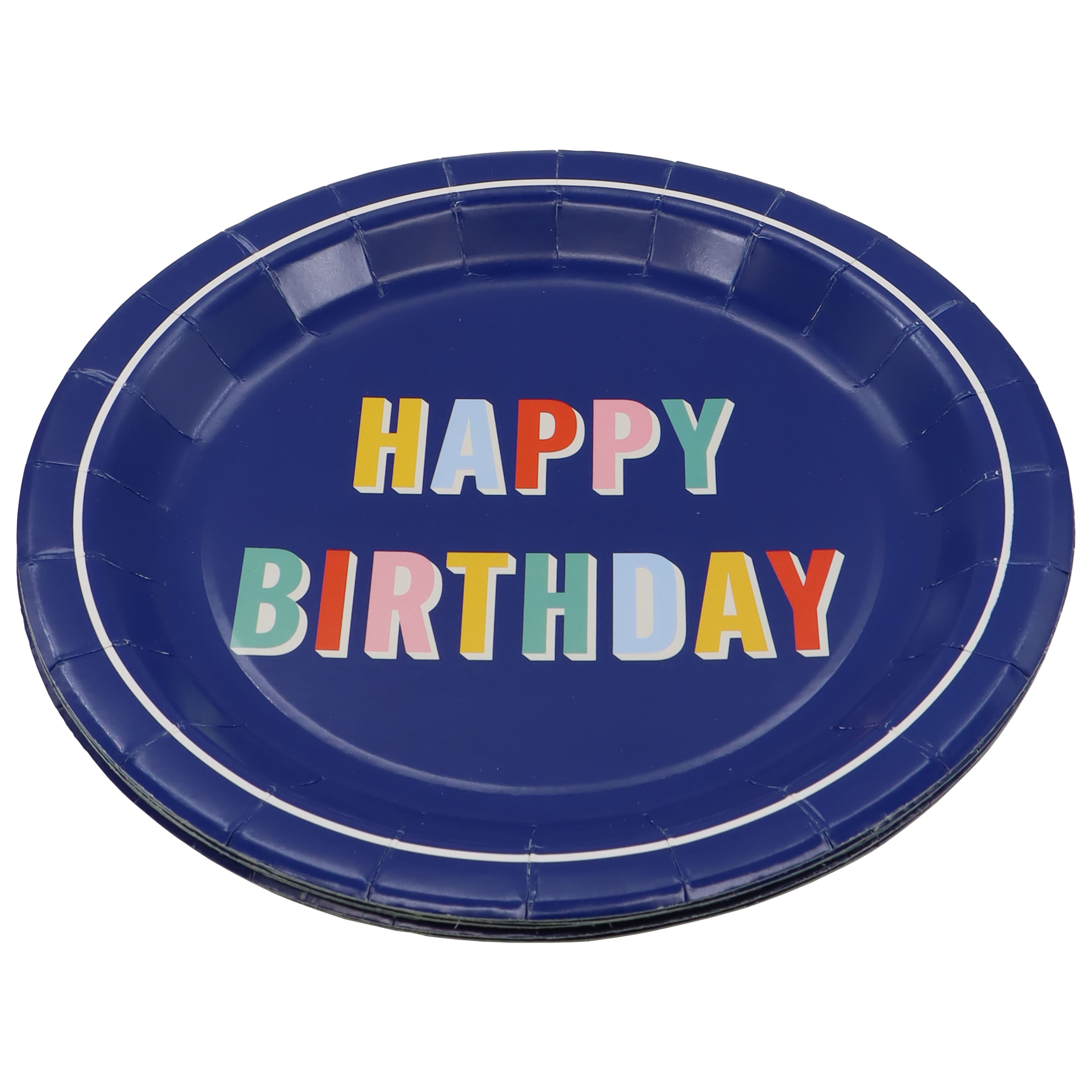 9&#x22; Blue Happy Birthday Paper Plates, 10ct. by Celebrate It&#x2122;