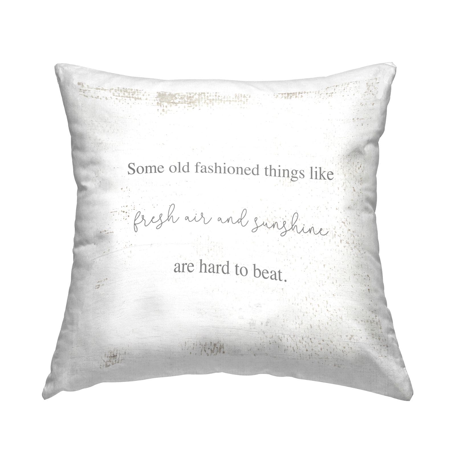 Stupell Industries Fresh Air & Sunshine Casual Weathered Phrase Throw Pillow, 18" x 18"