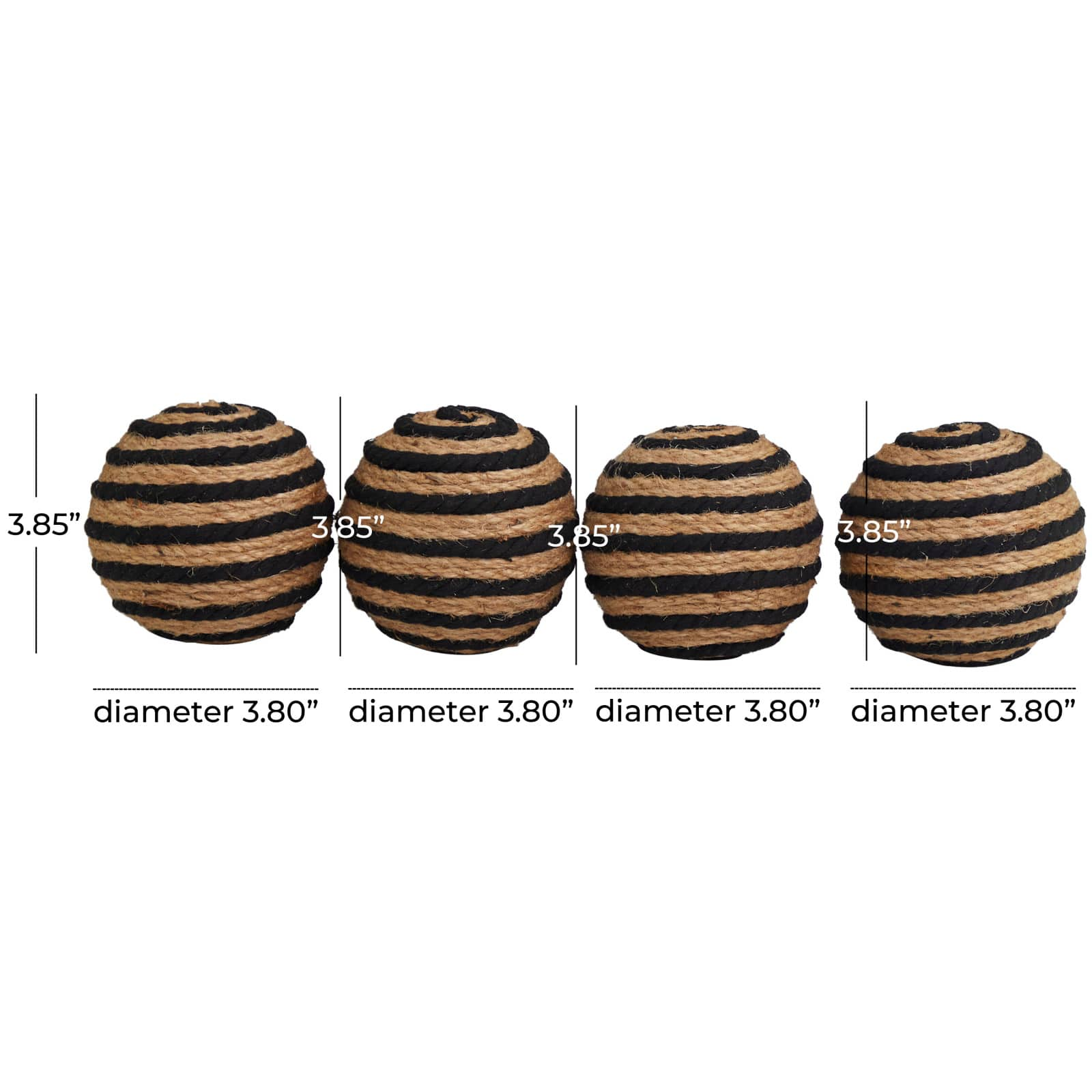 Brown Striped Handmade Jute Orbs &#x26; Vase Filler Set