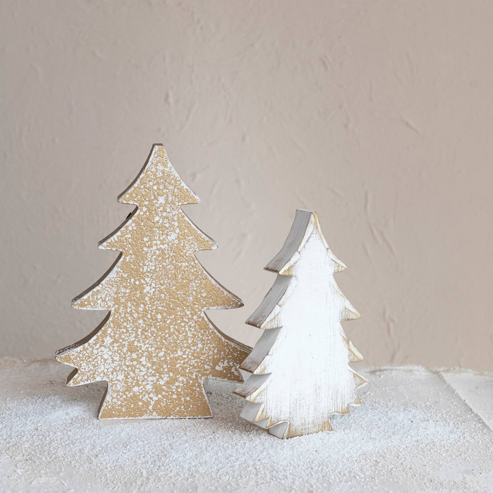 Hello Honey® 11.75" Gold Distressed Wood Christmas Tree