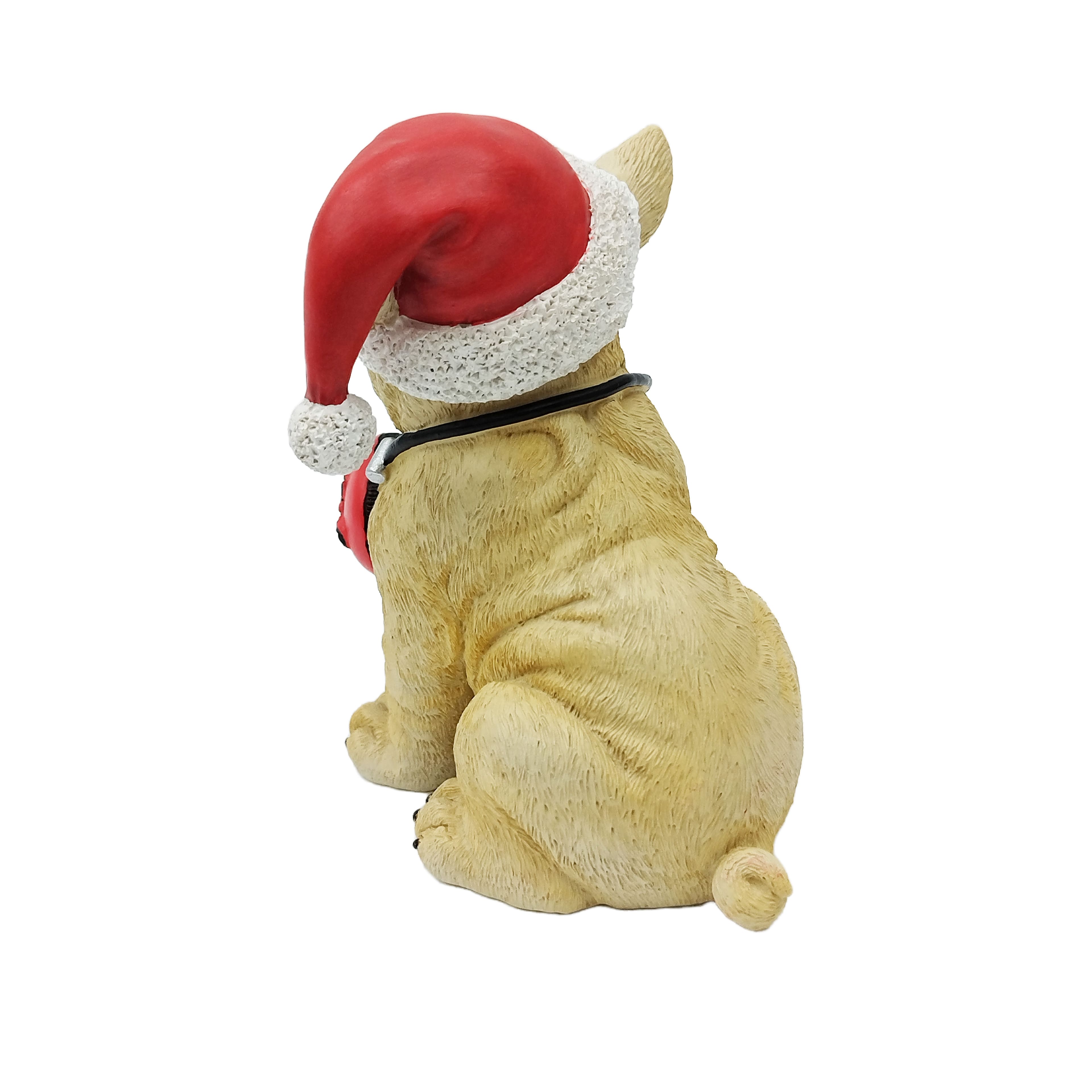 5.5&#x22; Bulldog in Santa Hat Tabletop D&#xE9;cor by Ashland&#xAE;