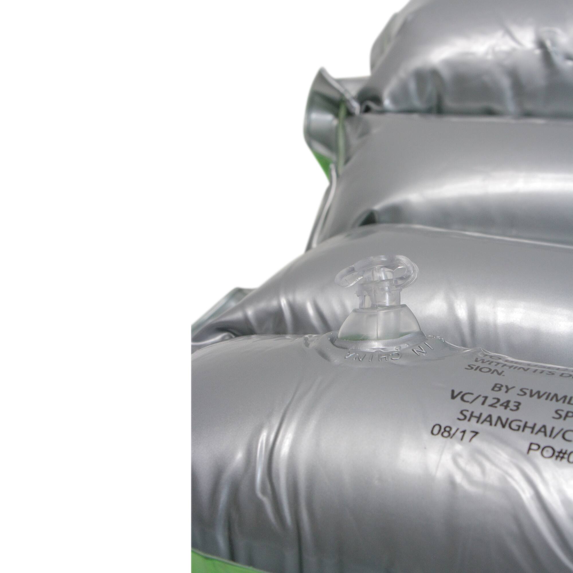 30&#x22; Inflatable Transparent Green &#x26; Metallic Silver Surf Rider Pool Float