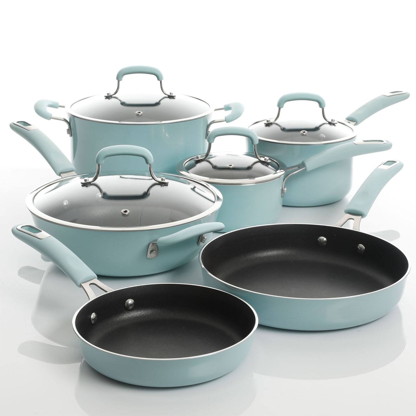 Kenmore® Elite Andover 10-Piece Glacier Blue Nonstick Aluminum Cookware Set