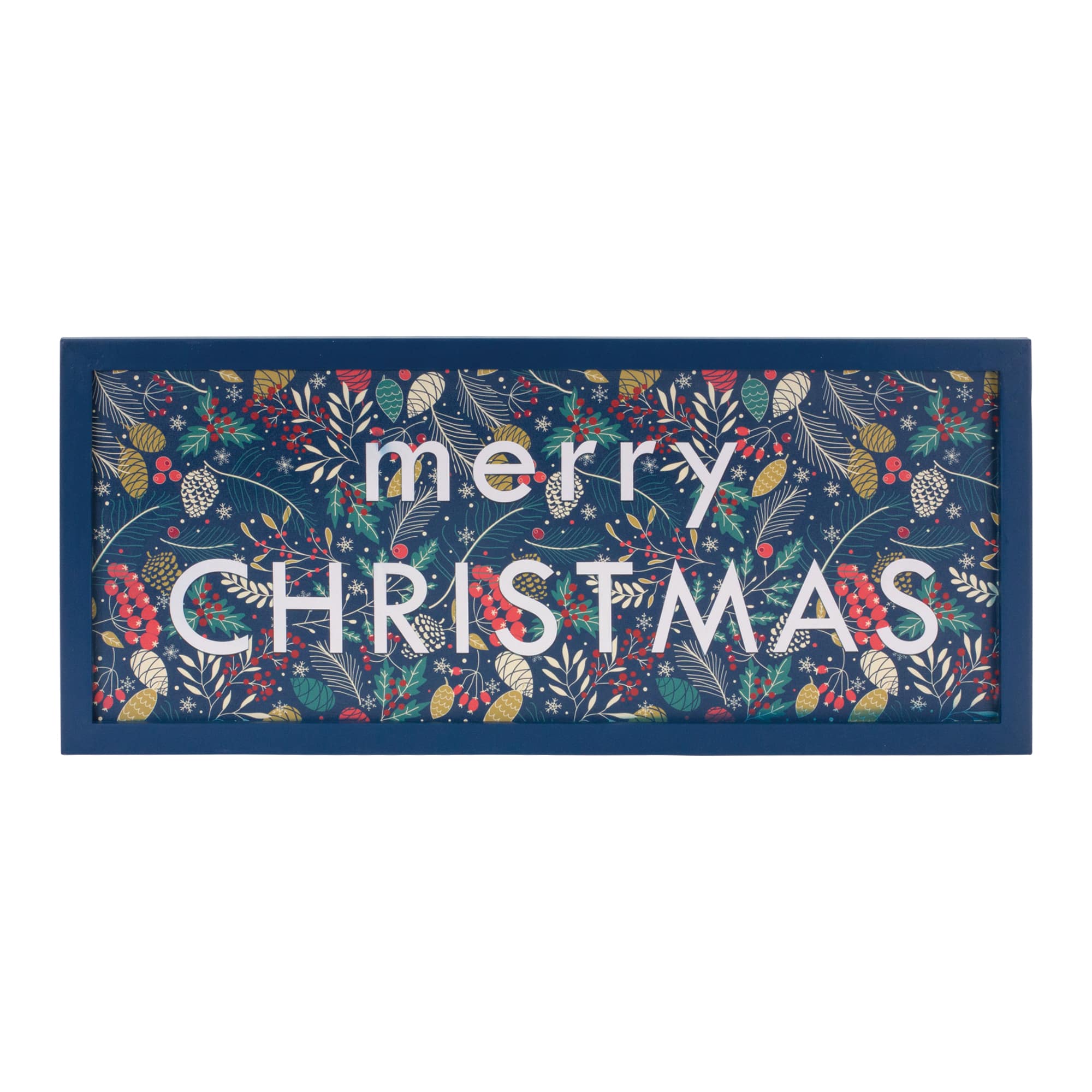 Artistic Berry &#x26; Pinecone Merry Christmas Hanging Wall D&#xE9;cor