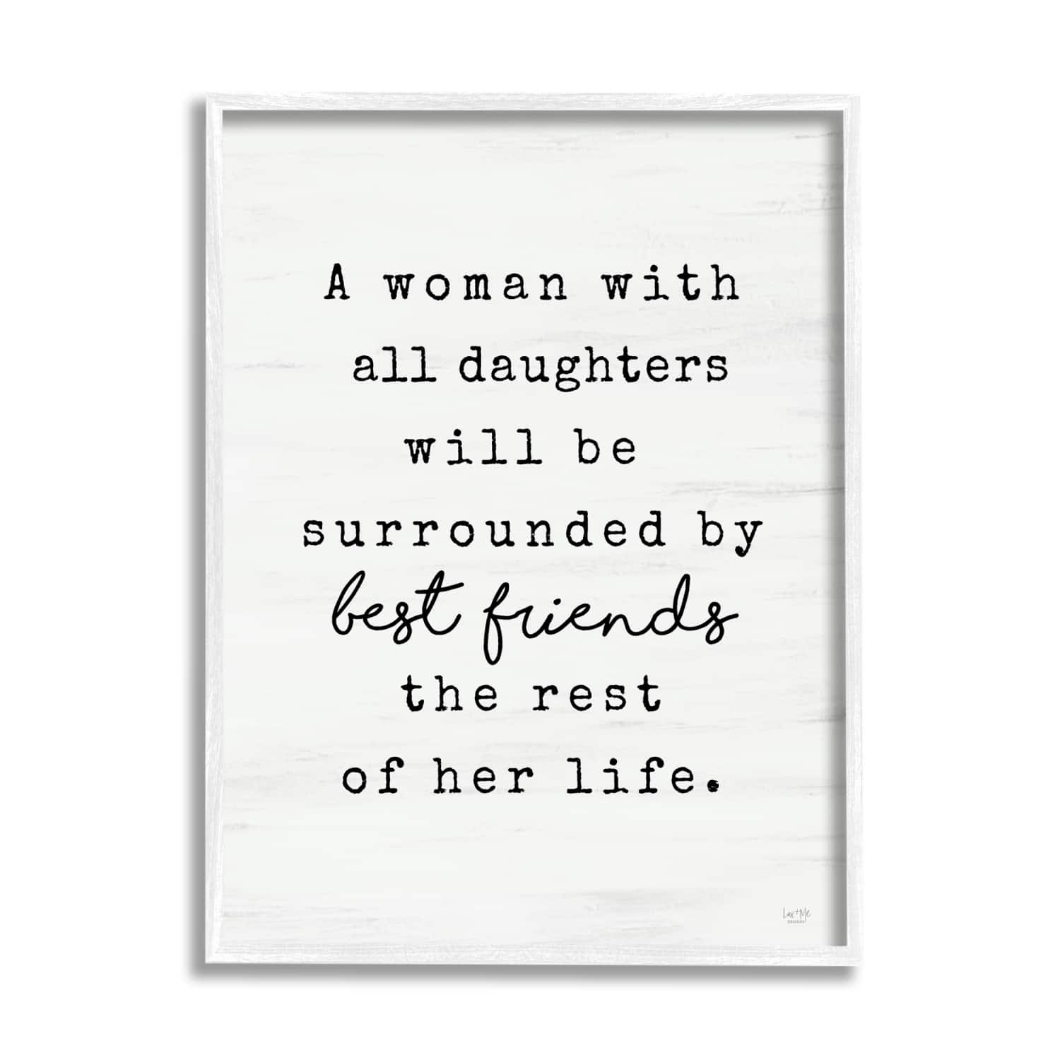 Stupell Industries Woman With All Daughters Loving Family Quote Framed Giclee Art