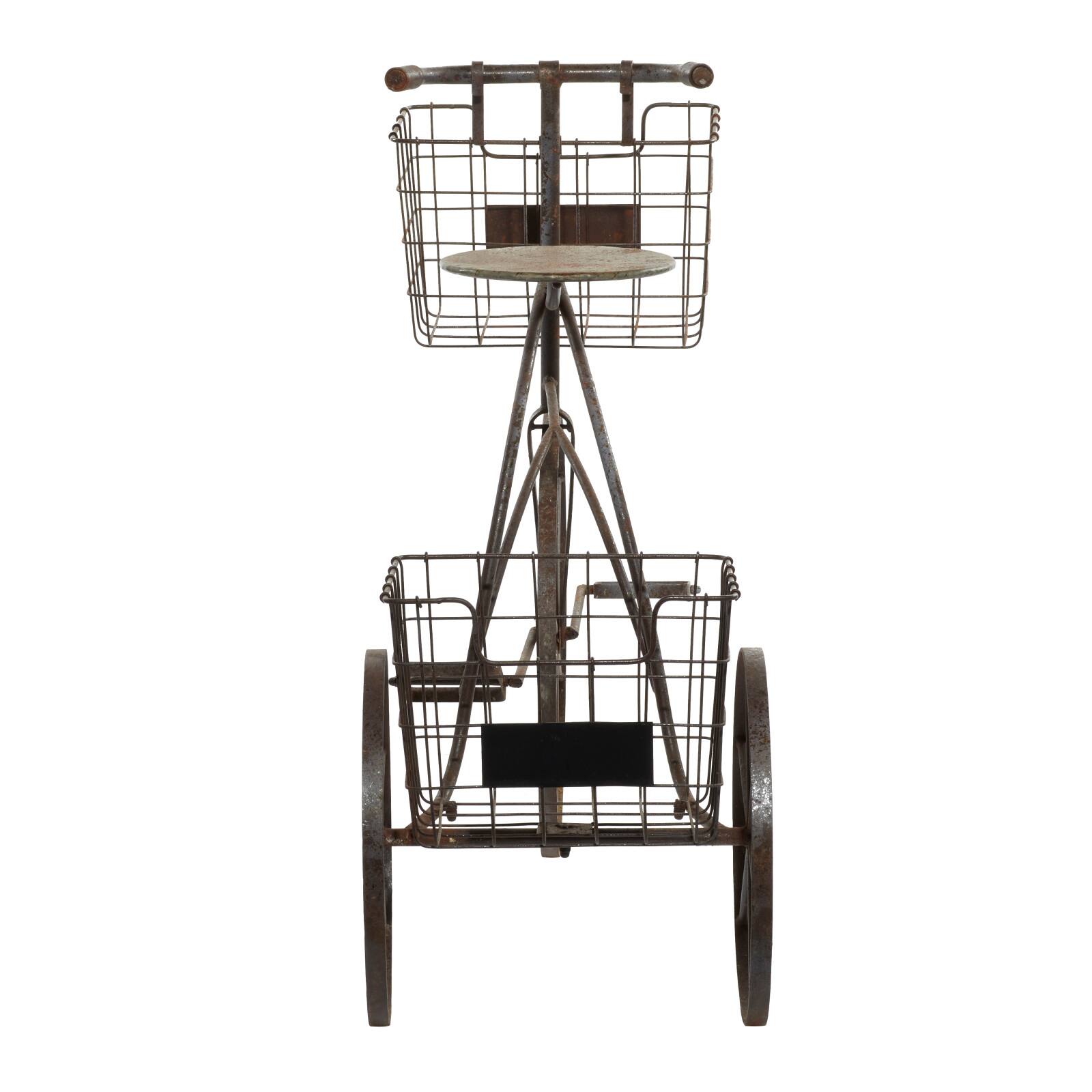Brown Metal Farmhouse Plantstands, 33&#x22; x 41&#x22; x 13&#x22;
