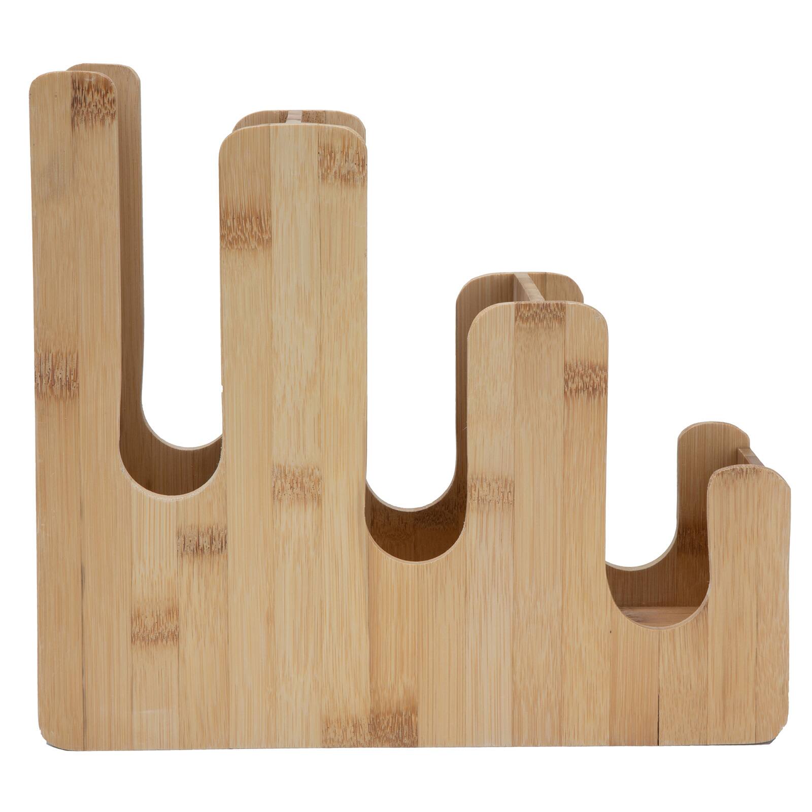 Mind Reader Brown 3 Compartment Bamboo Holder