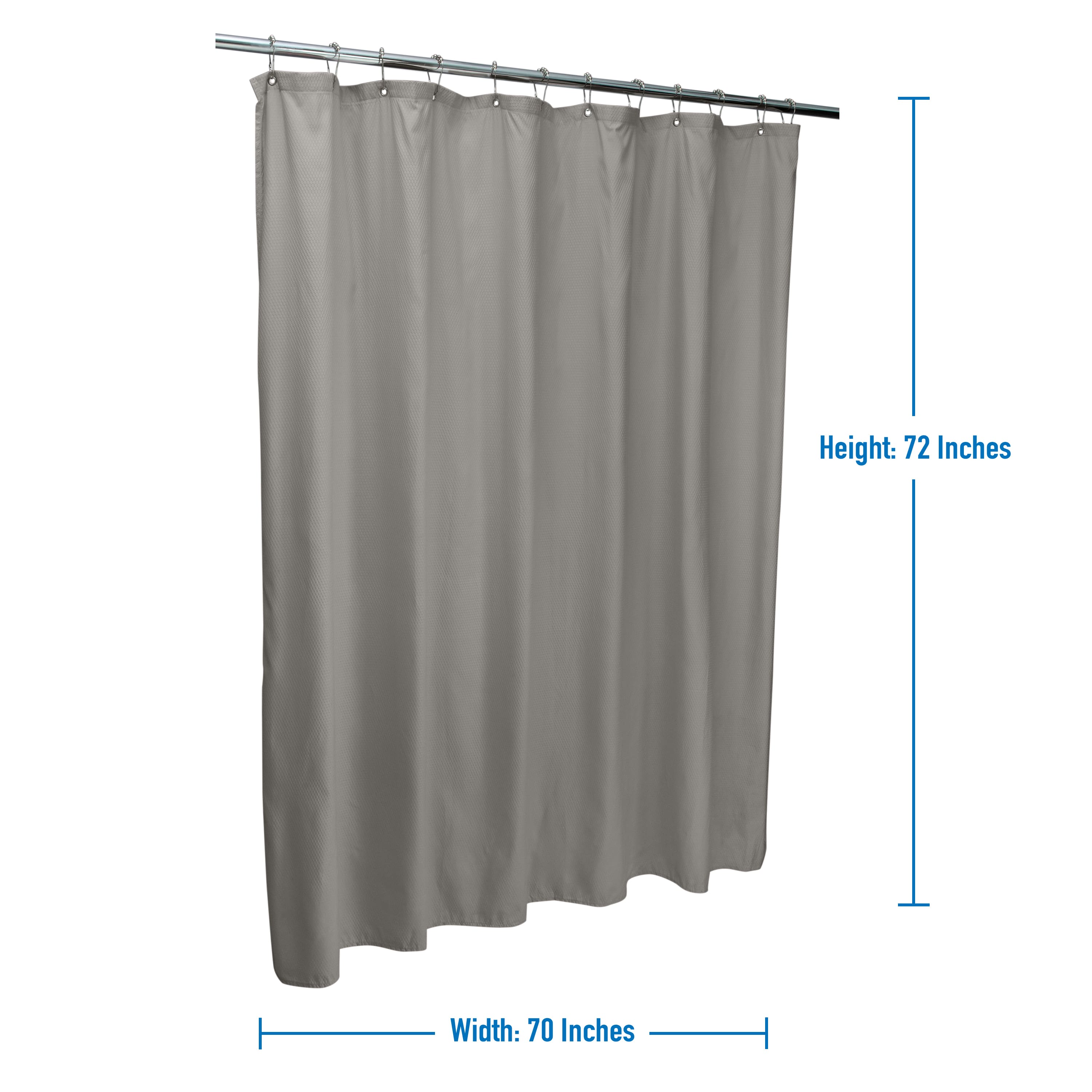 Bath Bliss Heather Gray Microfiber Soft Touch Shower Diamond Design Curtain Liner