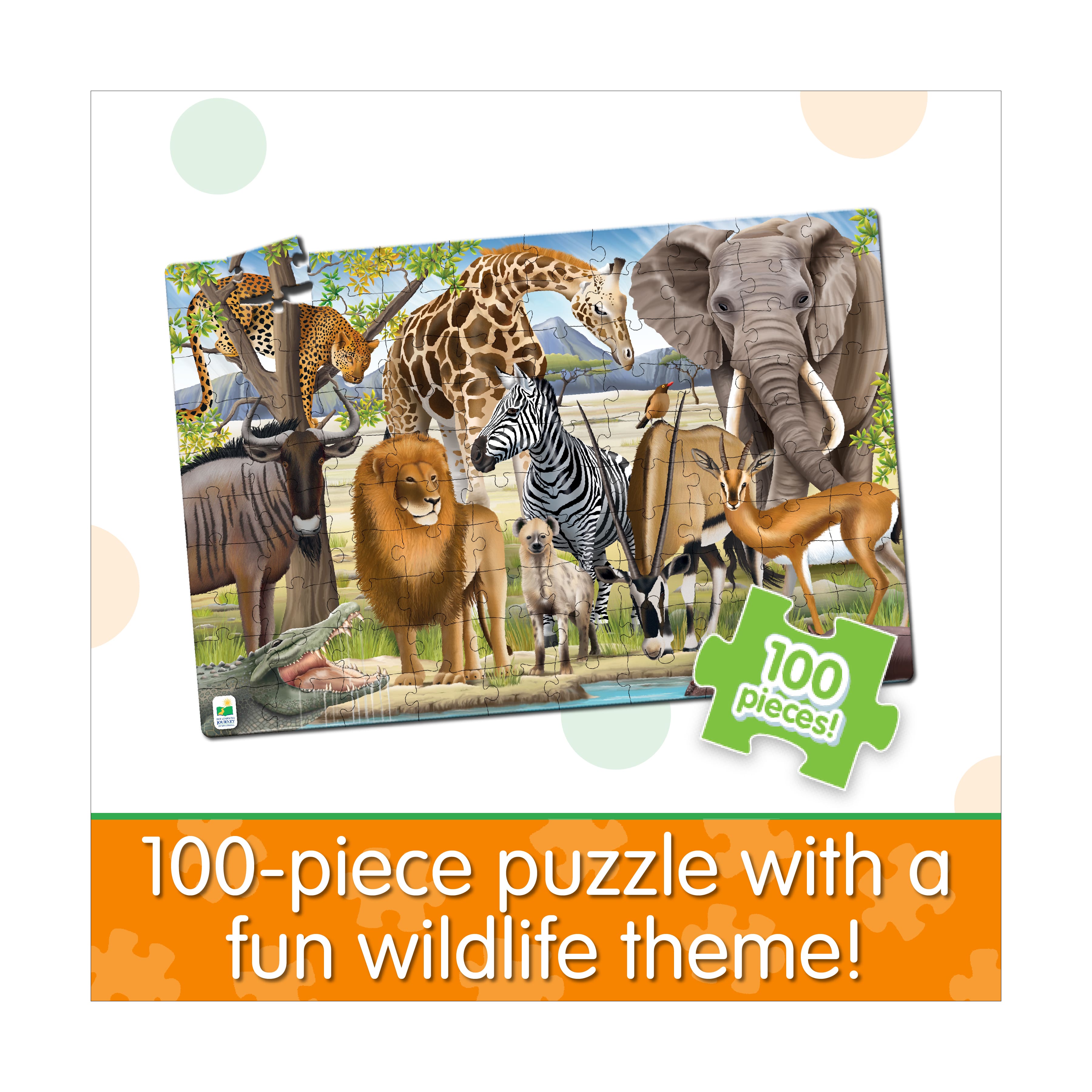 Puzzle Doubles! - Glow in the Dark Wildlife: 100 Pcs