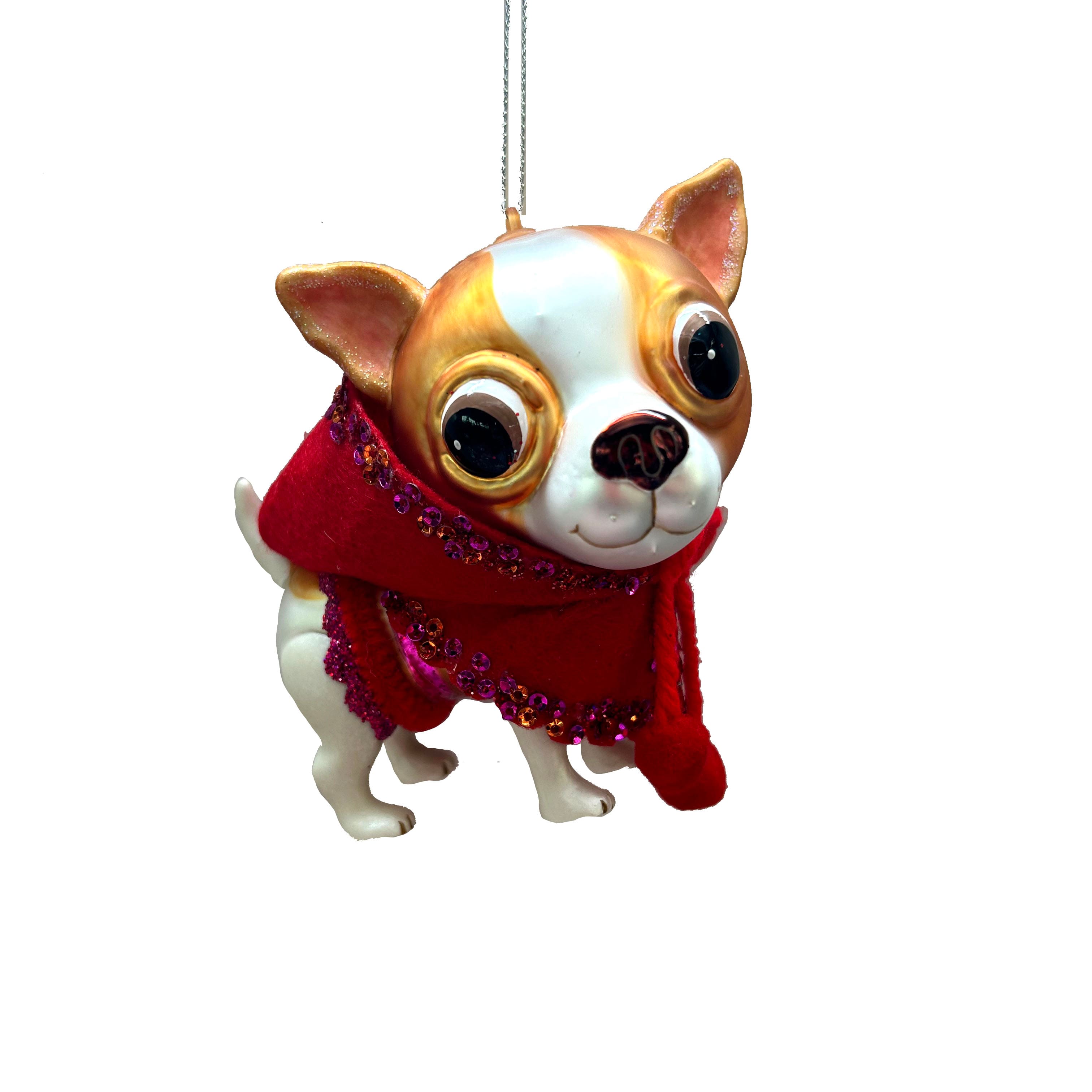 4&#x22; Chihuahua in Red Scarf Glass Ornament by Ashland&#xAE;