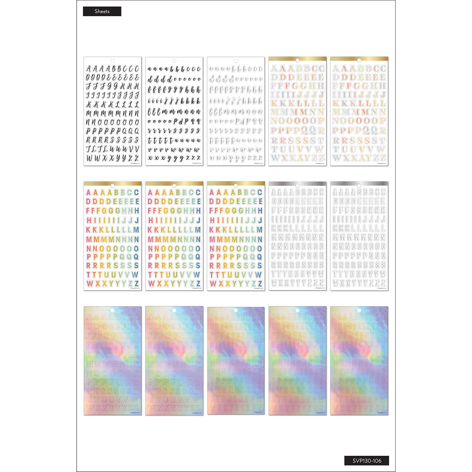 The Happy Planner® Unique Alphabet Font Sticker Book