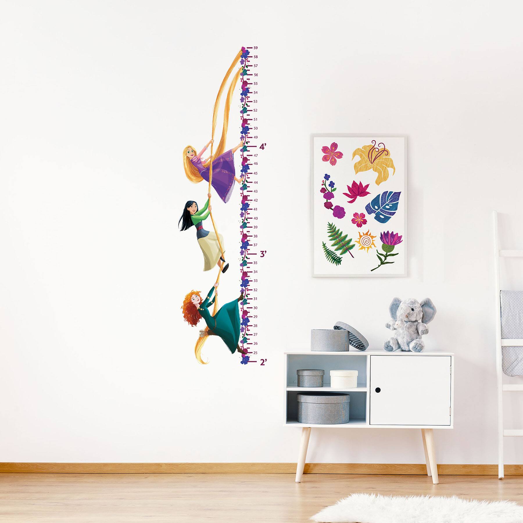 RoomMates Disney Princesses Growth Chart Peel &#x26; Stick Wall Decals