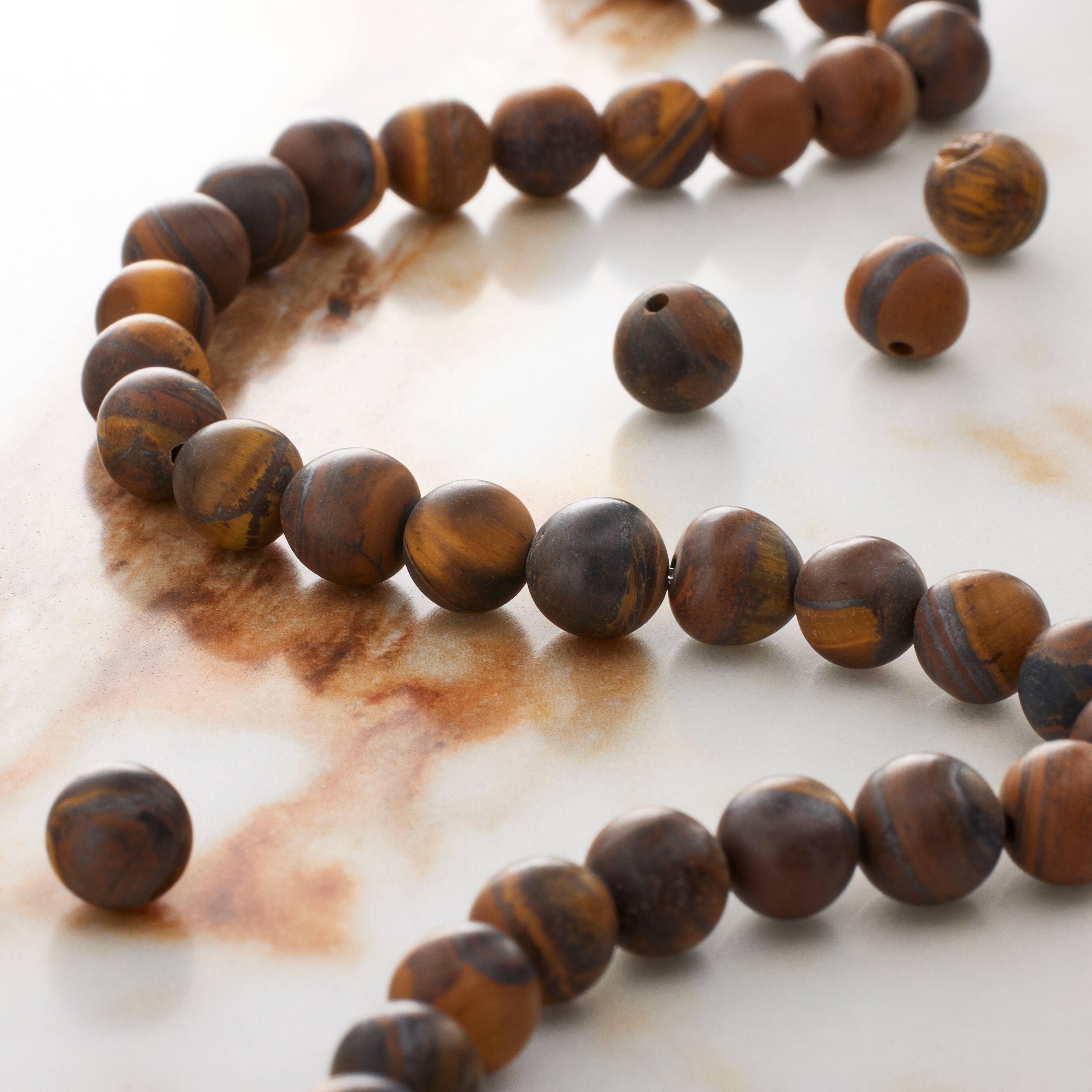 12 Pack: Yellow Tiger's Eye Round Beads, 6mm by Bead Landing™