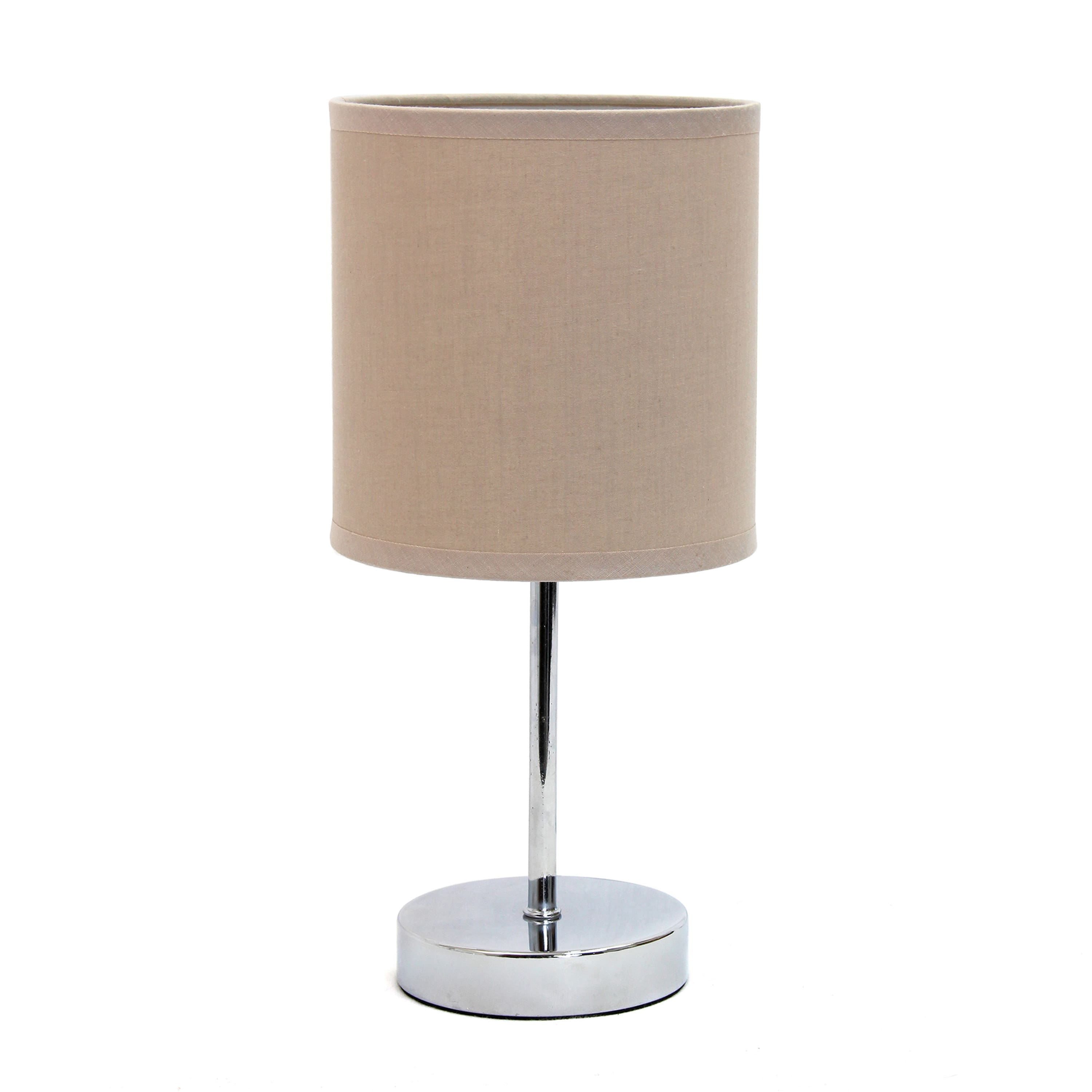 Creekwood Home Nauru 12&#x22; Brushed Nickel Petite Metal Stick Table Lamp