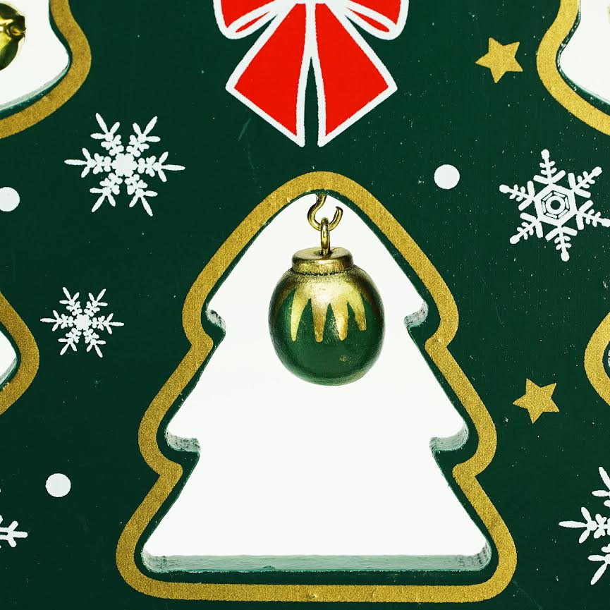 11.25" Christmas Tree Cut-Out with Miniature Ornaments