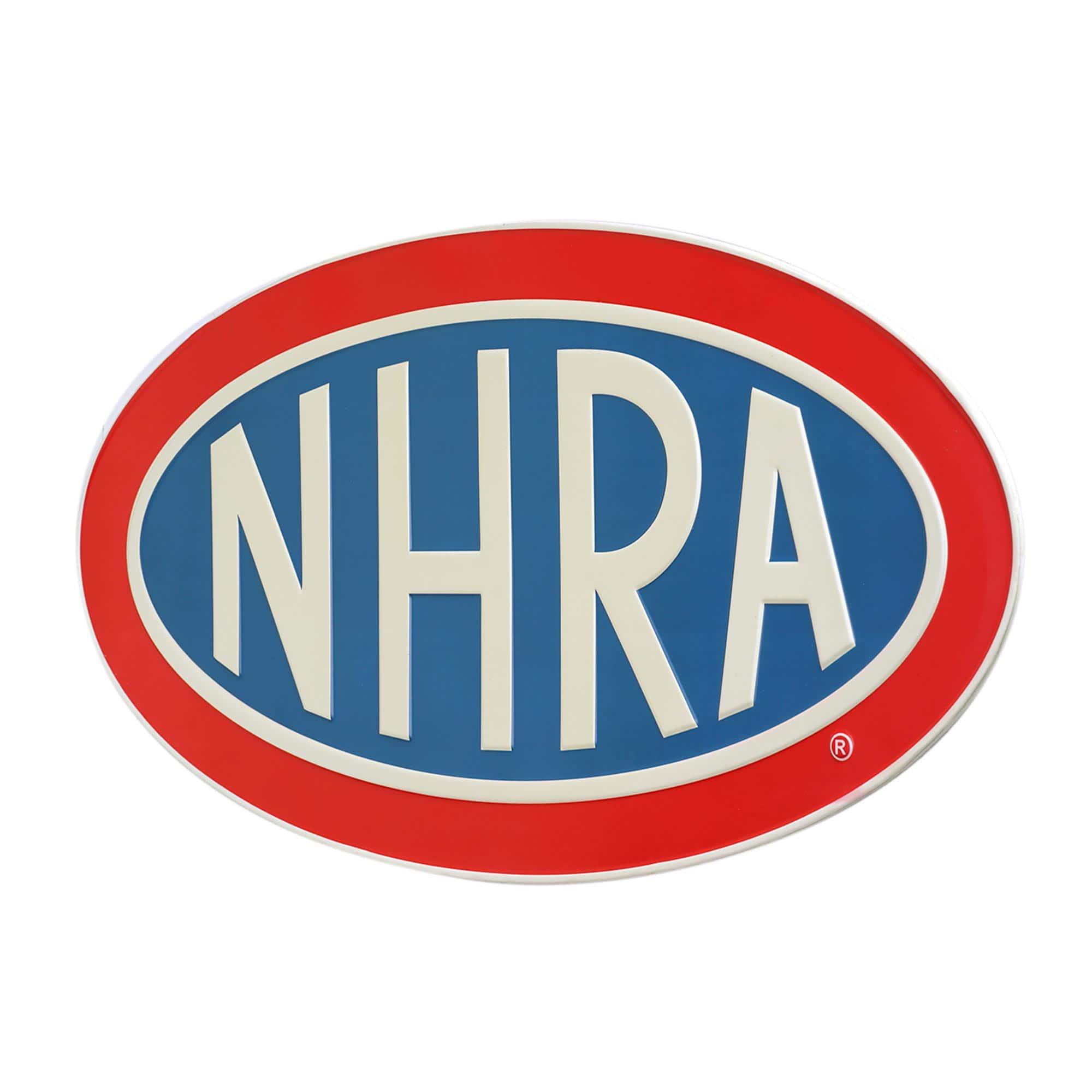NHRA&#xAE; Logo Embossed Shaped Metal Wall Sign