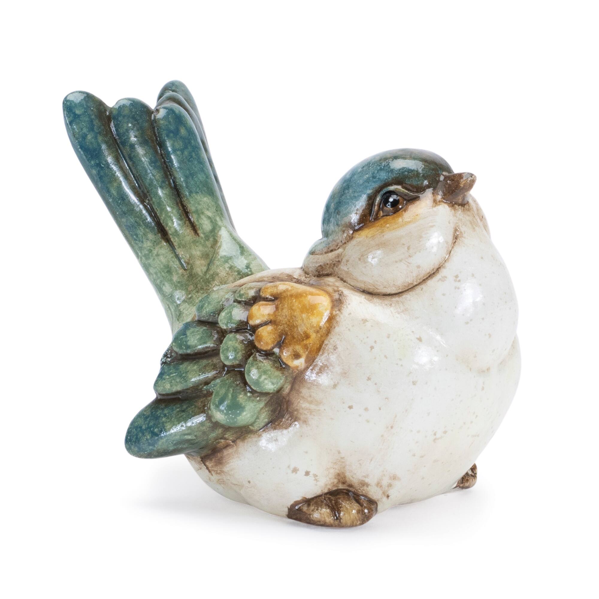 3&#x22; Terra Cotta Bird Figurines Set
