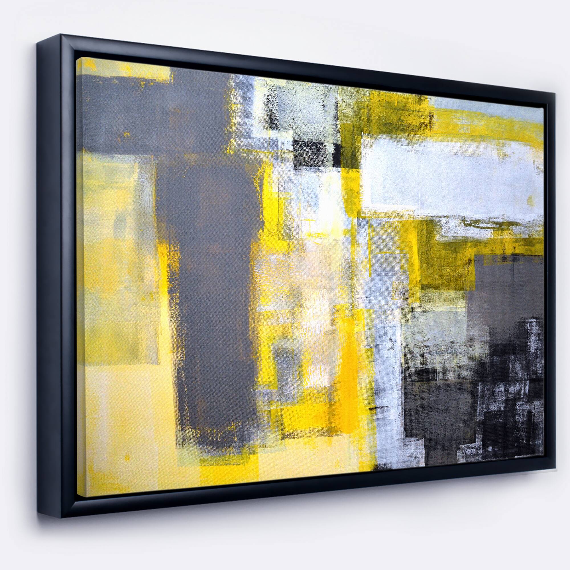 Designart - Grey and Yellow Blur Abstract