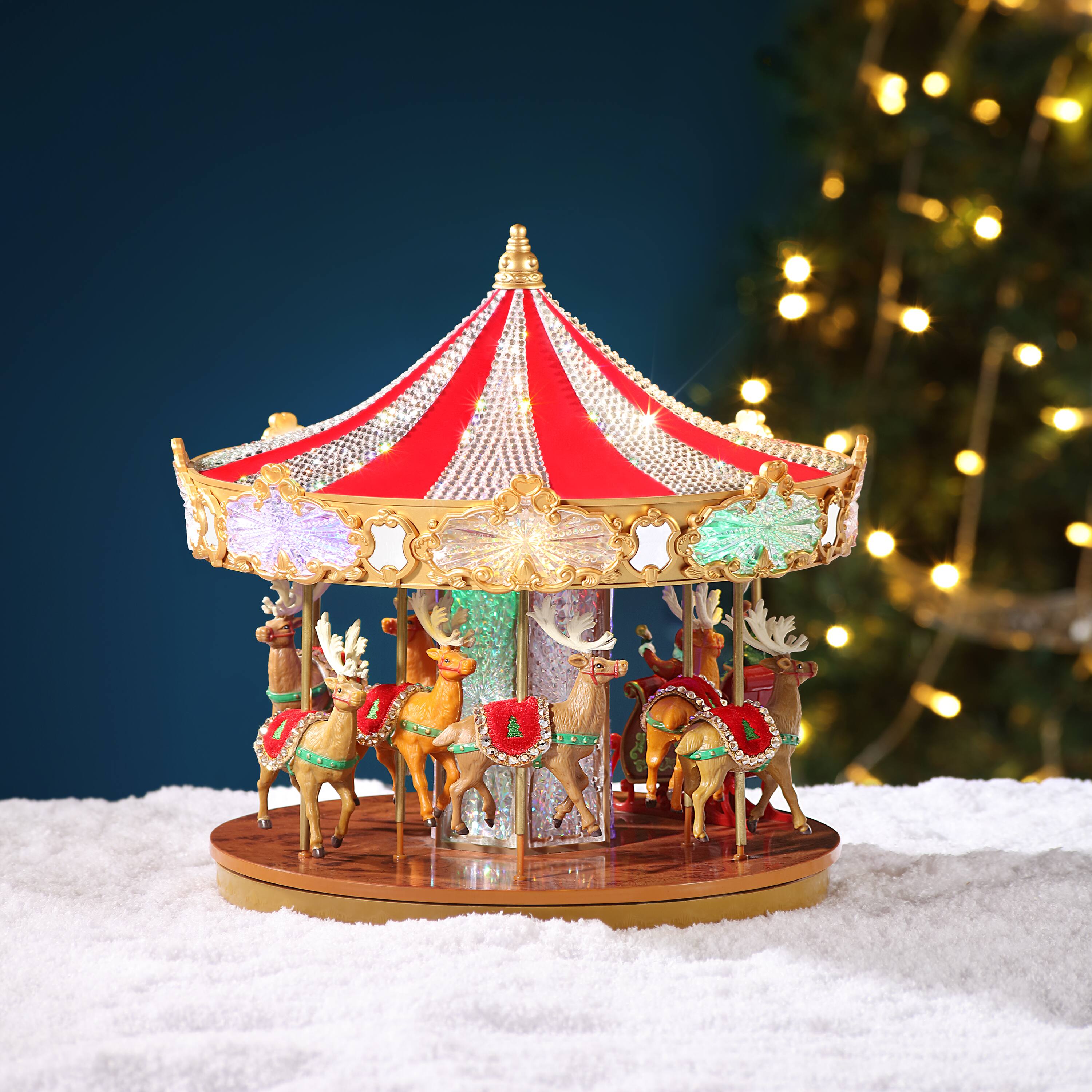 12&#x22; Swarovski&#xAE; LED Holiday Carousel