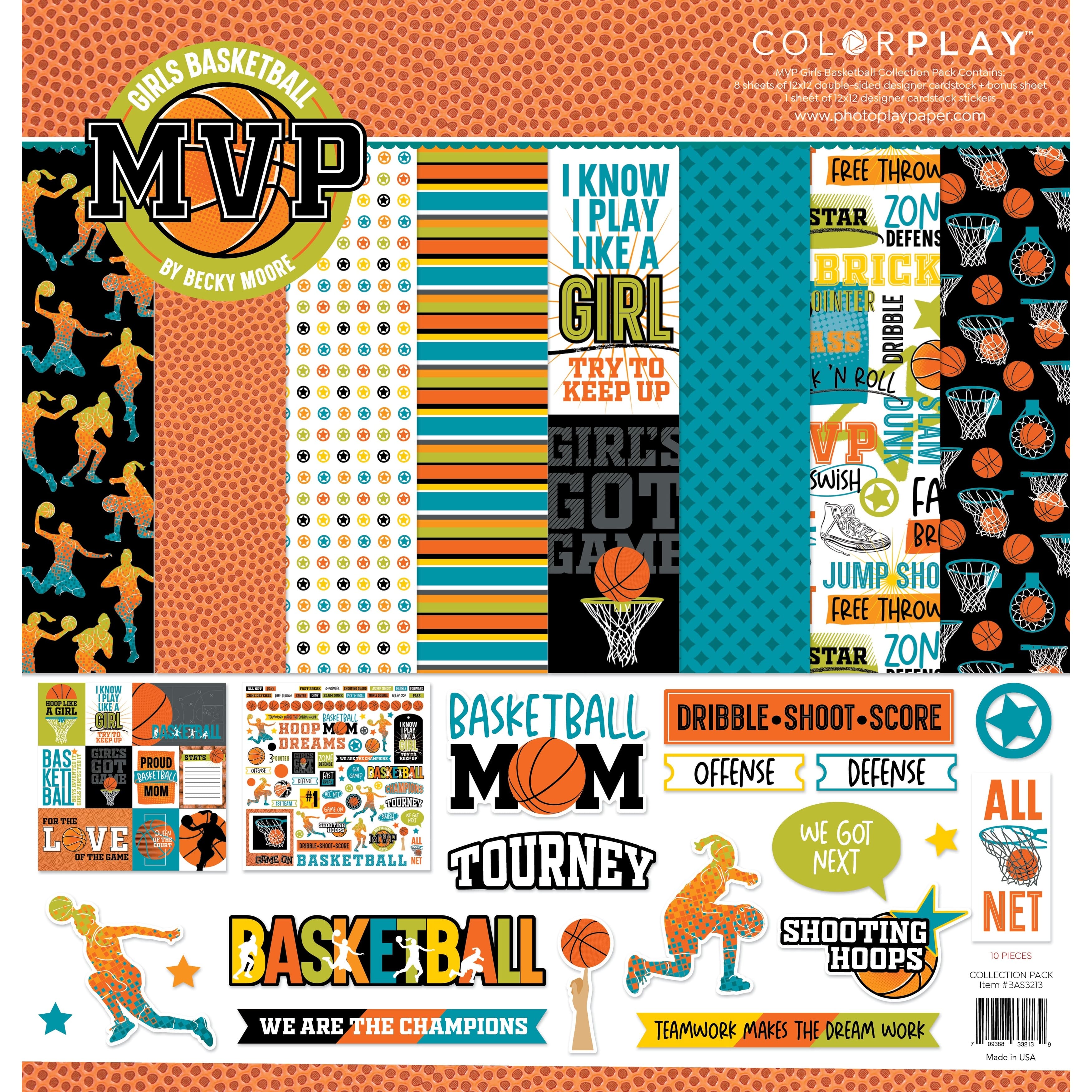 ColorPlay Collection Pack 12&#x22; x 12&#x22;, MVP Basketball Girls