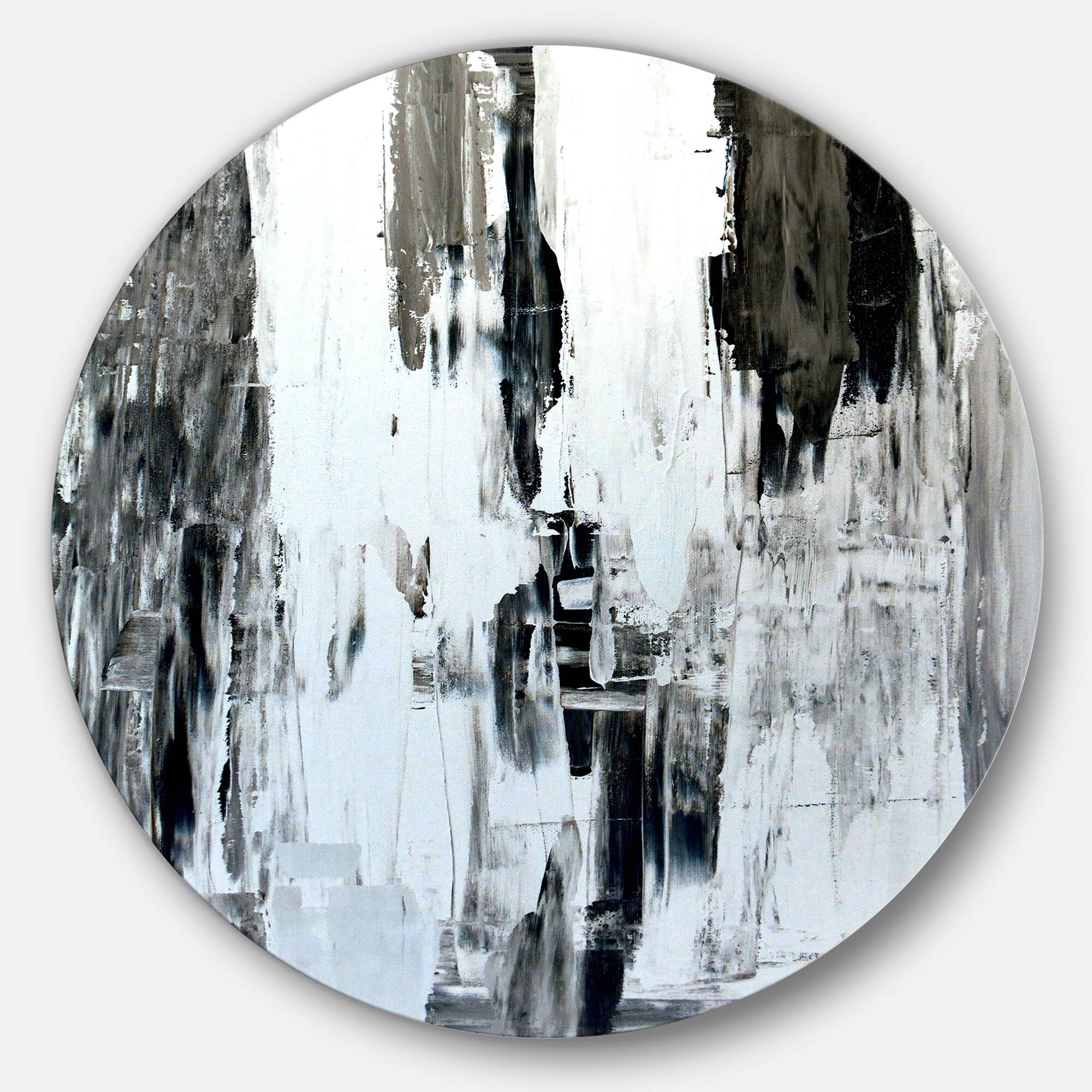Designart - Brown and Beige Painting&#x27; Abstract Circle Metal Wall Art