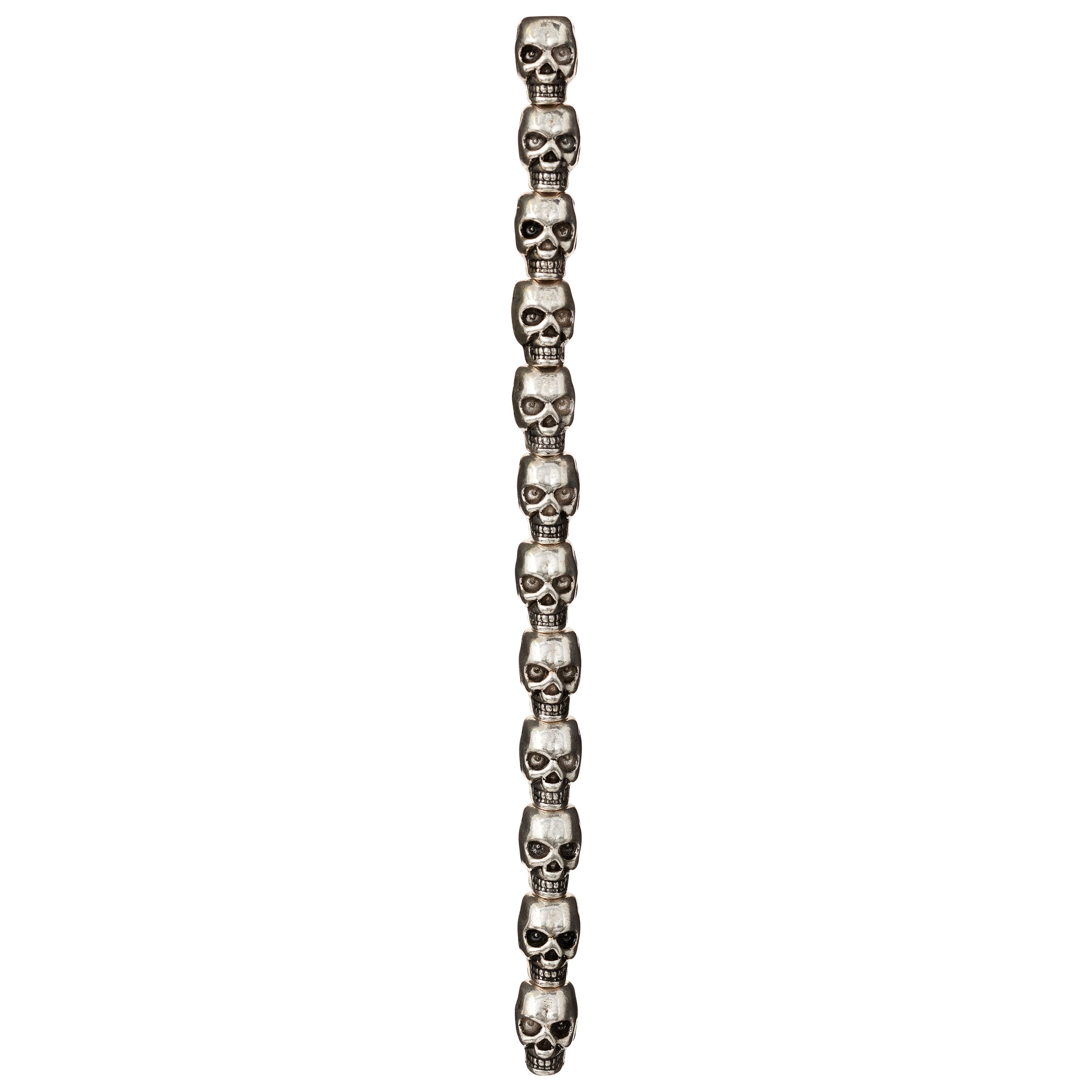 Silver Plated Metal Skull Beads, 12mm by Bead Landing&#x2122;