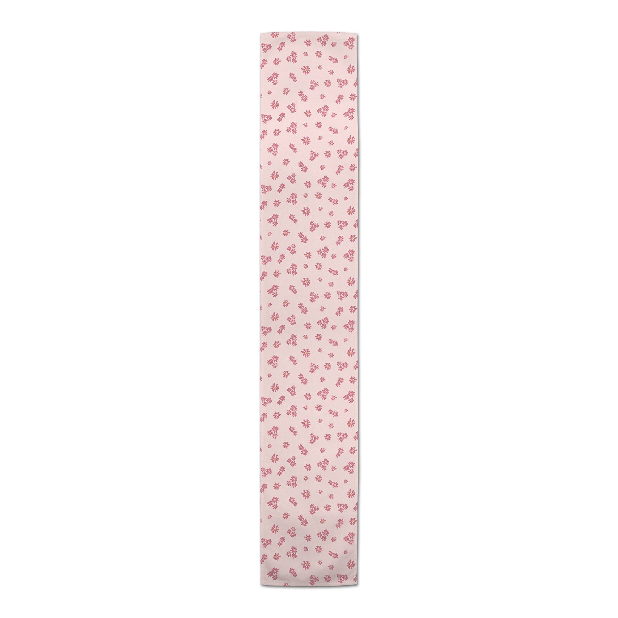 72" Daisy Pattern Cotton Twill Table Runner